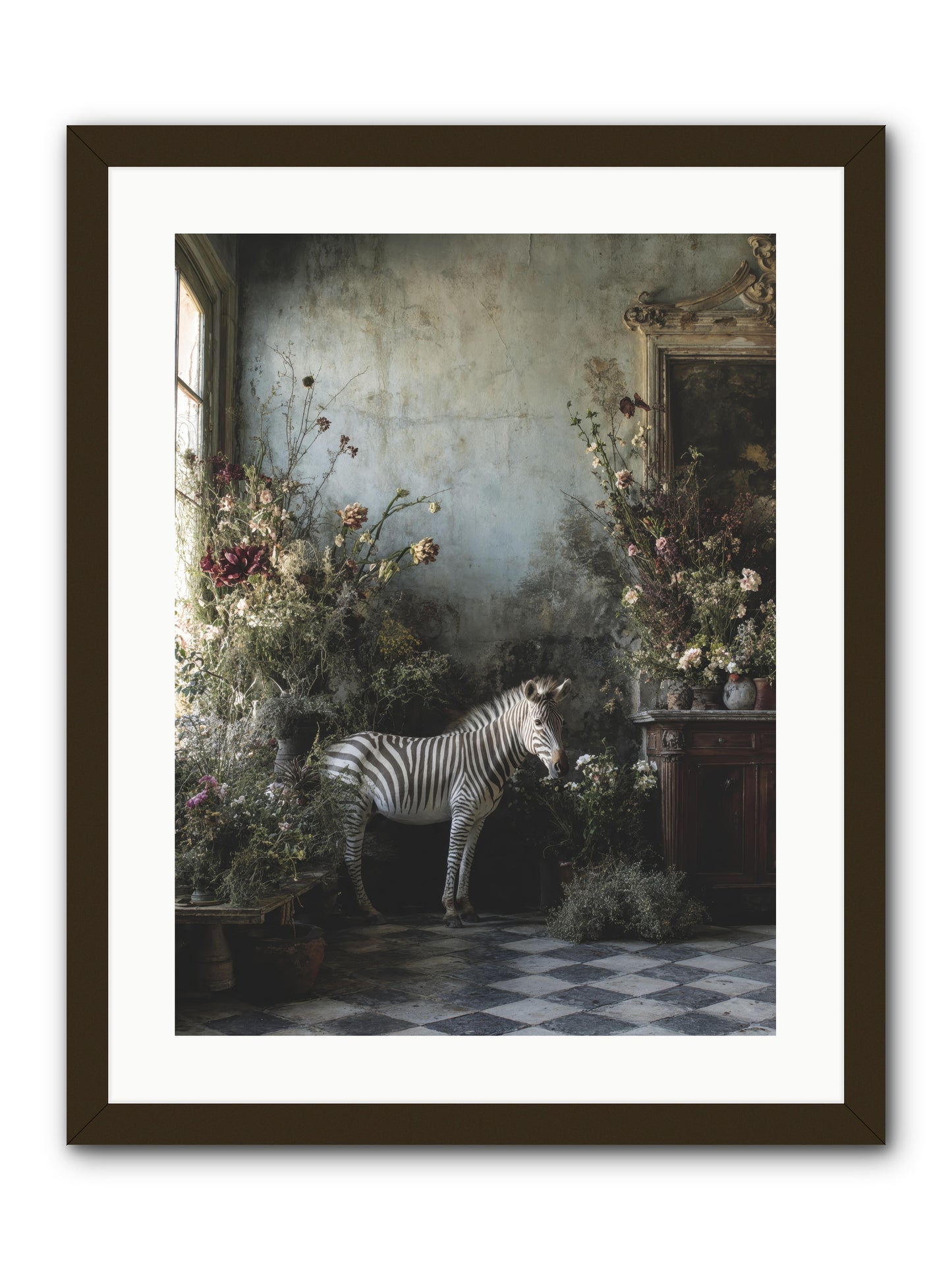 Living Among Petals -- Framed Print - Black 18x24
