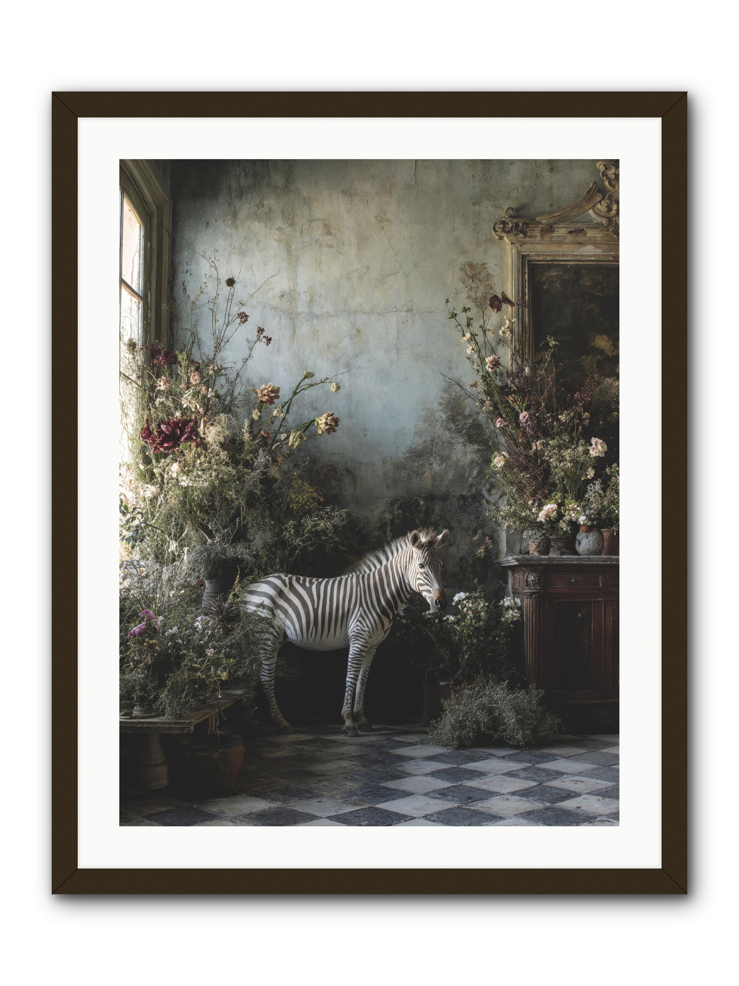 Living Among Petals -- Framed Print - Black 24x32