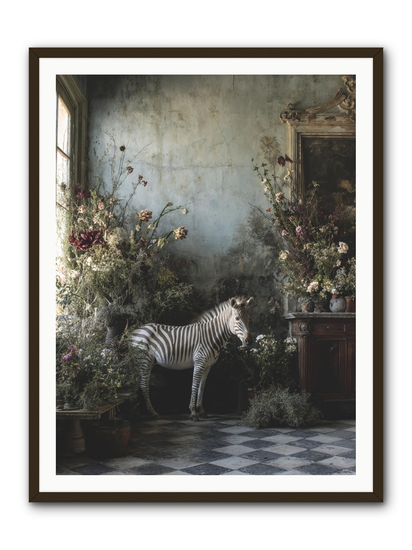 Living Among Petals -- Framed Print - Black 36x48