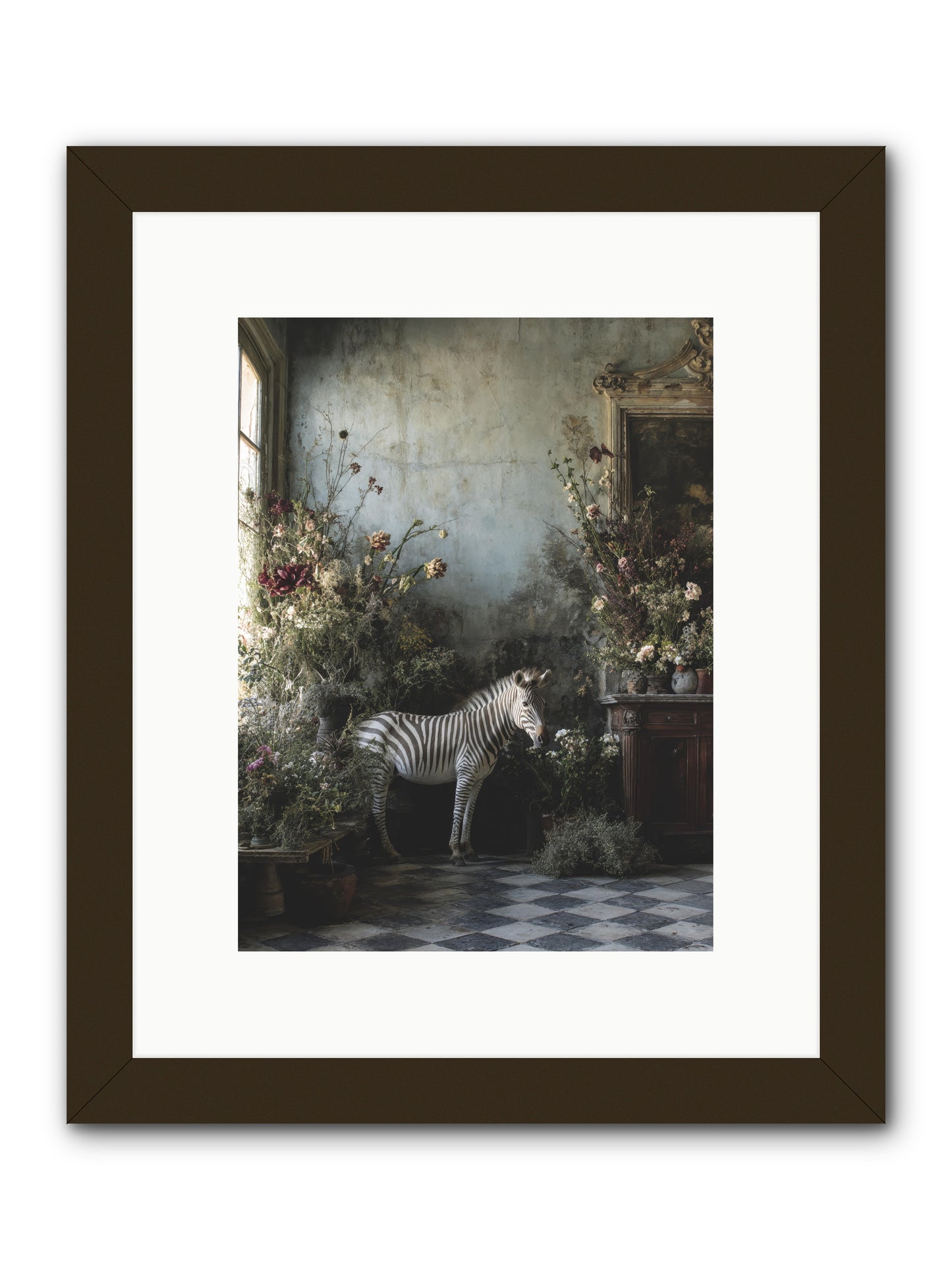 Living Among Petals -- Framed Print - Black 9x12
