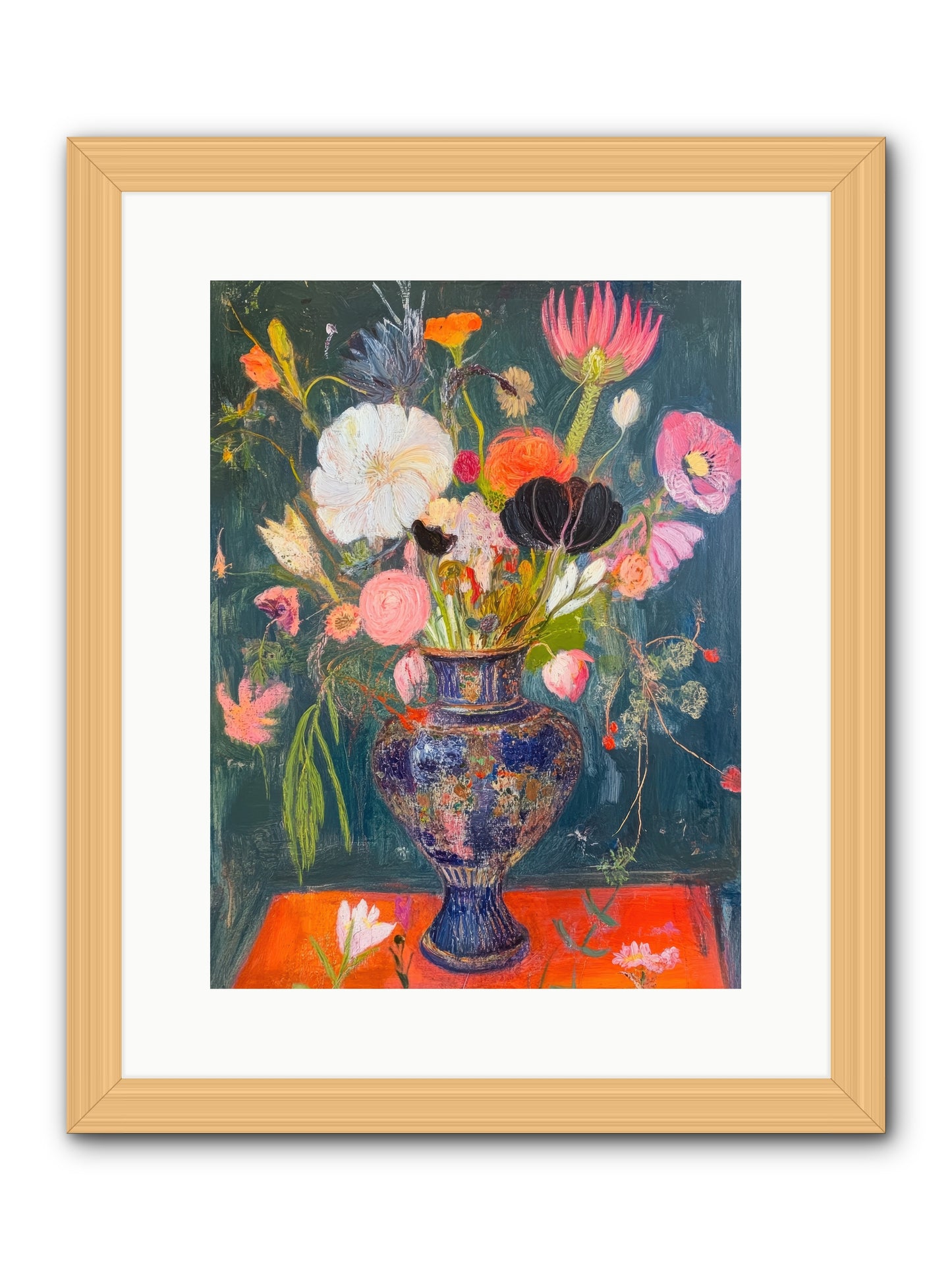 Loire Valley Blooms -- Framed Print - Natural 12x16
