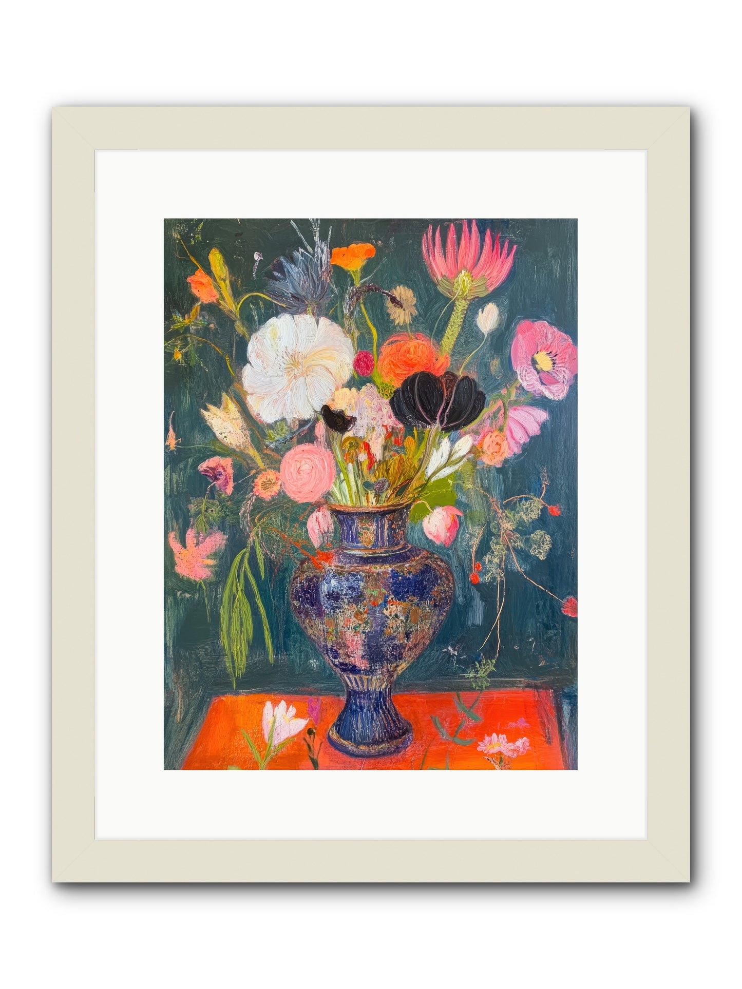Loire Valley Blooms -- Framed Print - White 12x16