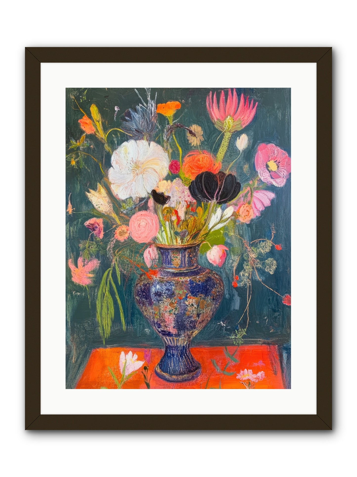 Loire Valley Blooms -- Framed Print - Black 18x24