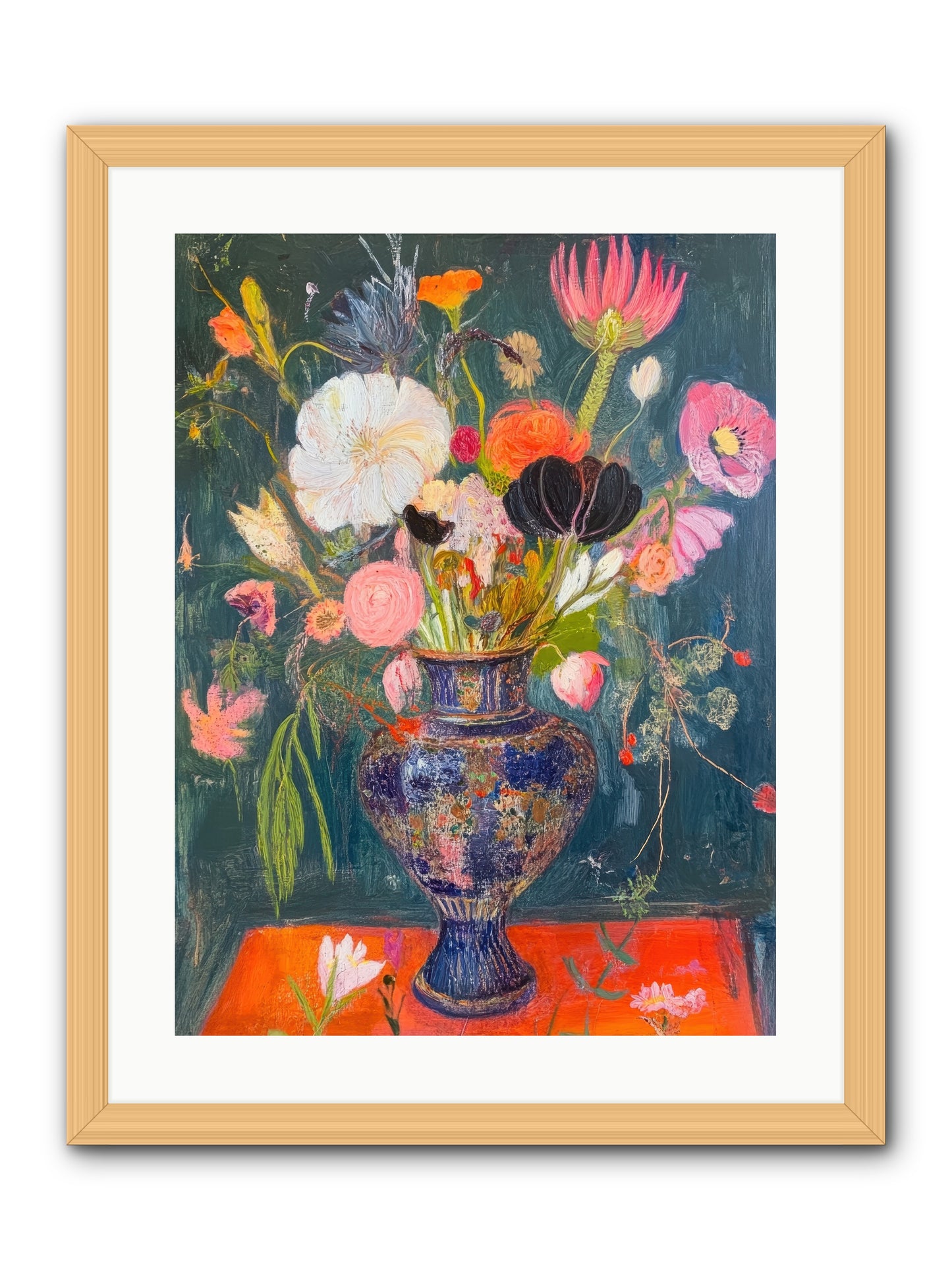 Loire Valley Blooms -- Framed Print - Natural 18x24