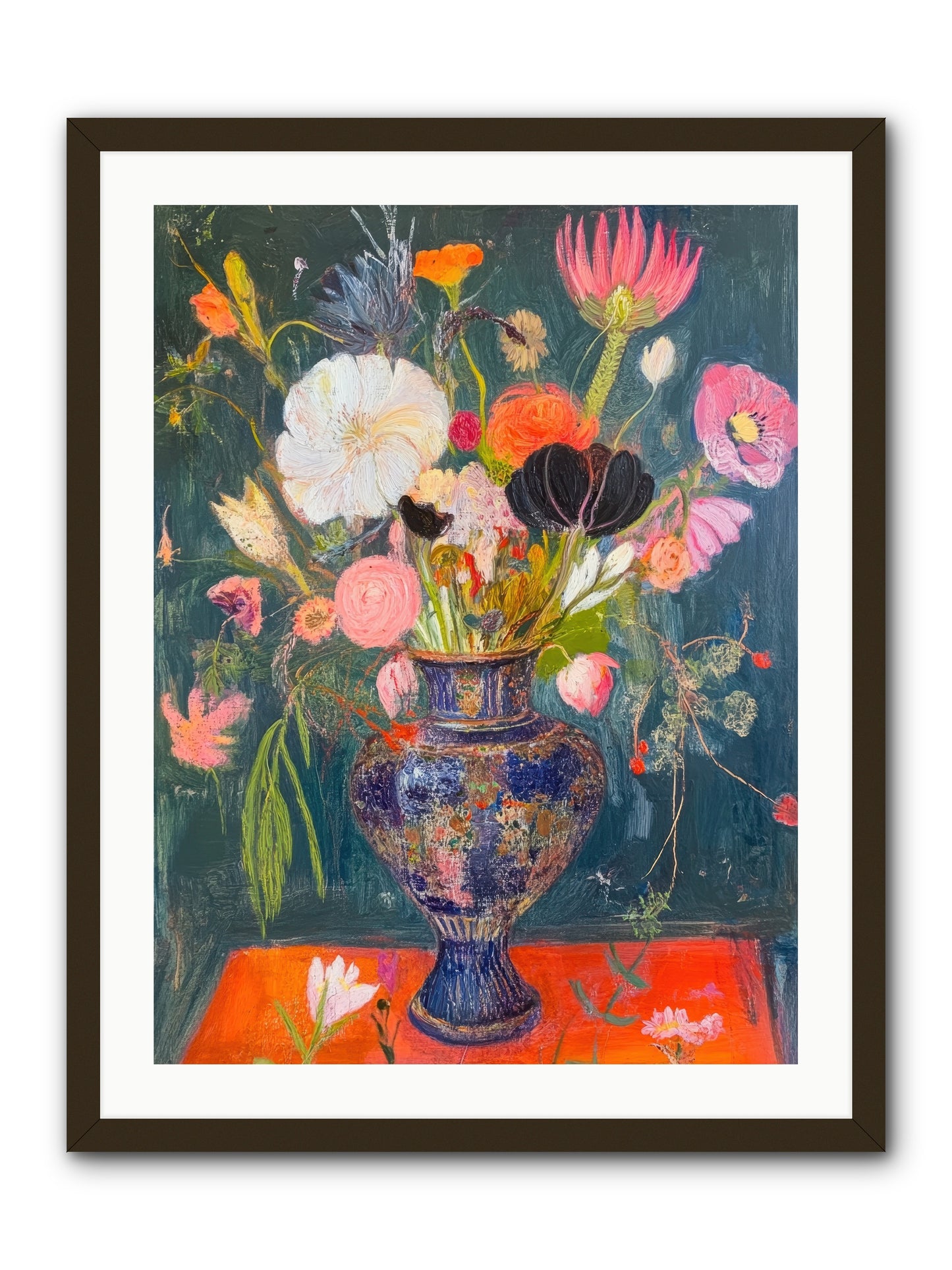 Loire Valley Blooms -- Framed Print - Black 24x32