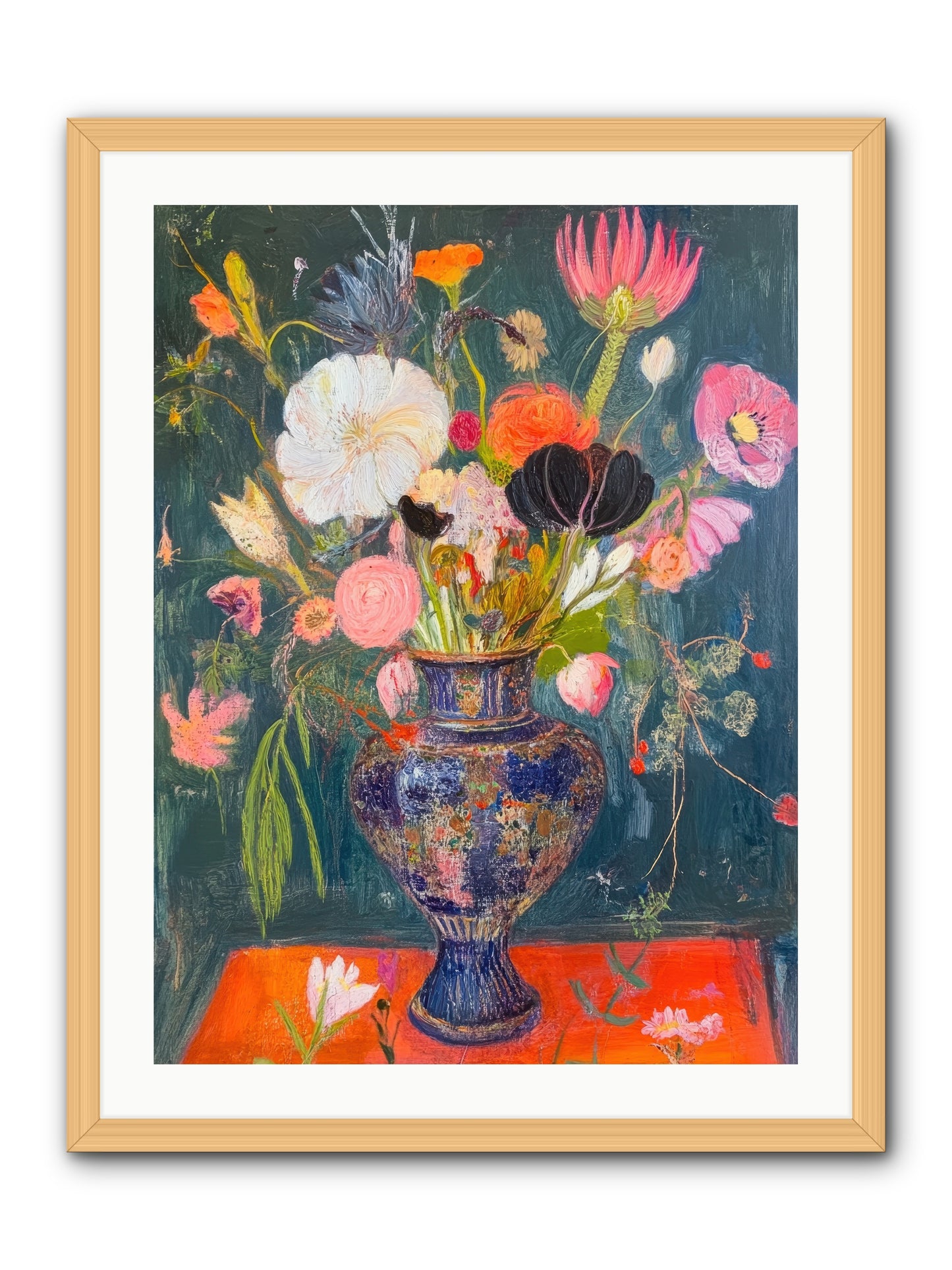 Loire Valley Blooms -- Framed Print - Natural 24x32