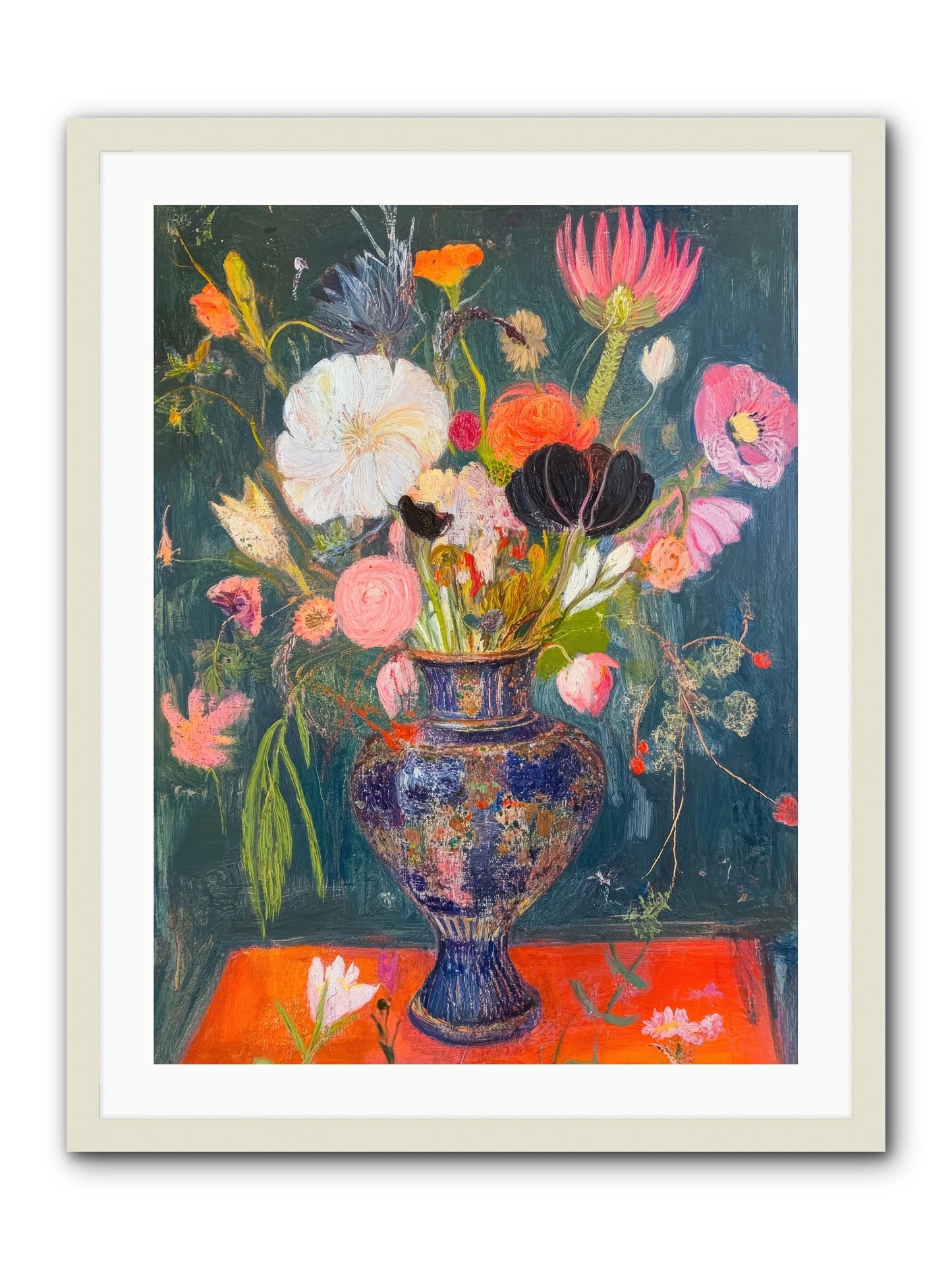 Loire Valley Blooms -- Framed Print - White 24x32