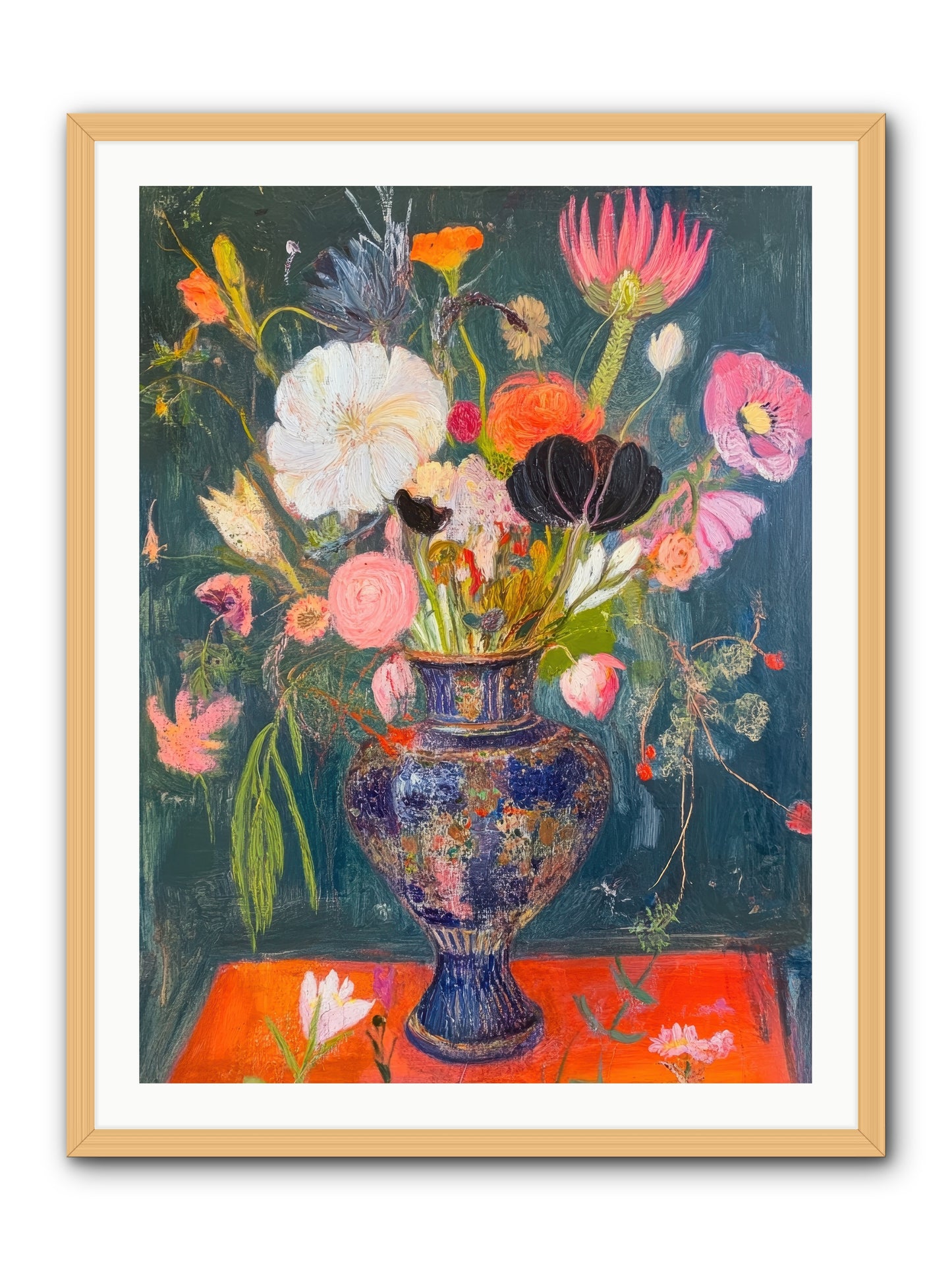 Loire Valley Blooms -- Framed Print - Natural 30x40