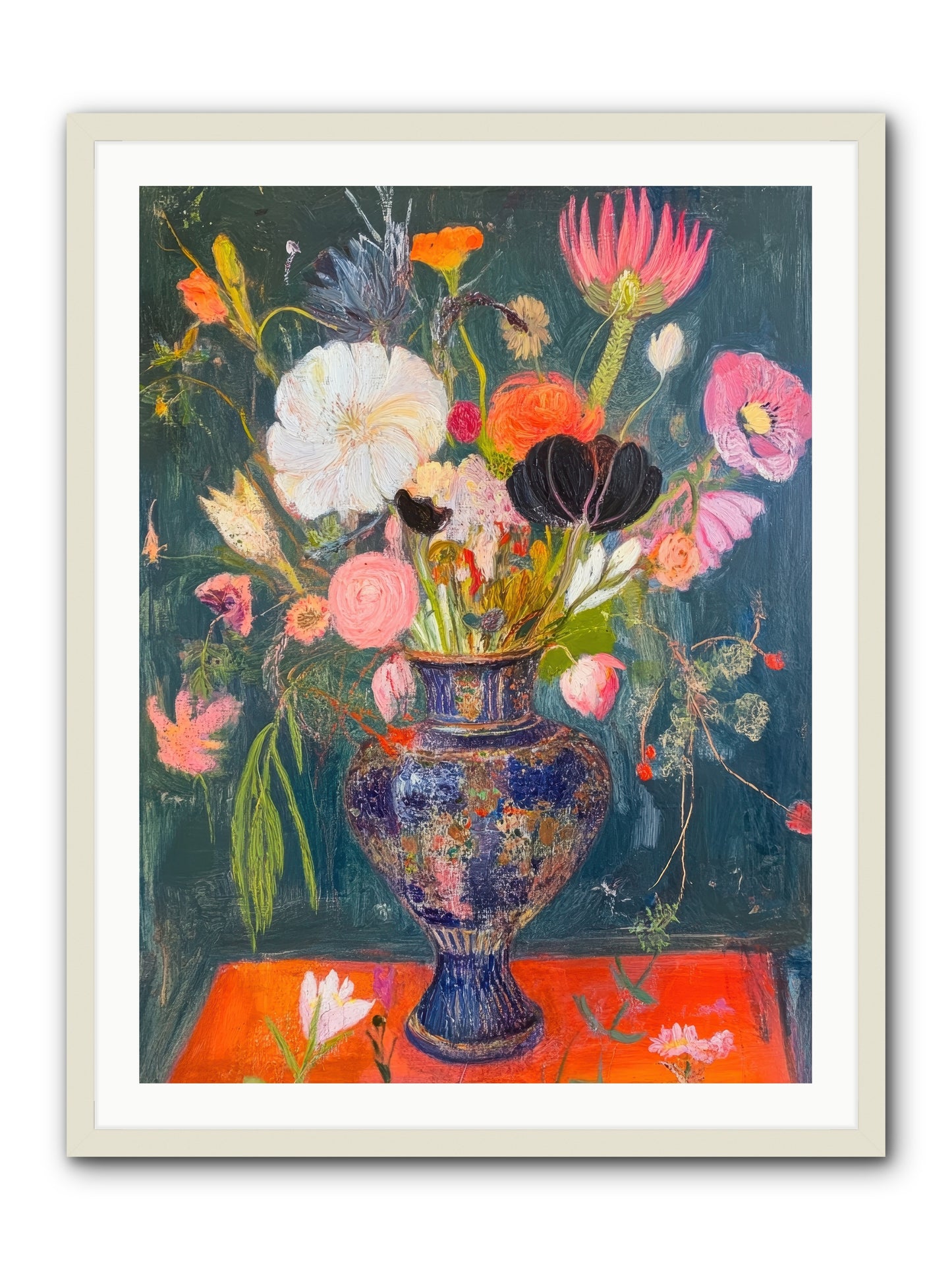 Loire Valley Blooms -- Framed Print - White 30x40
