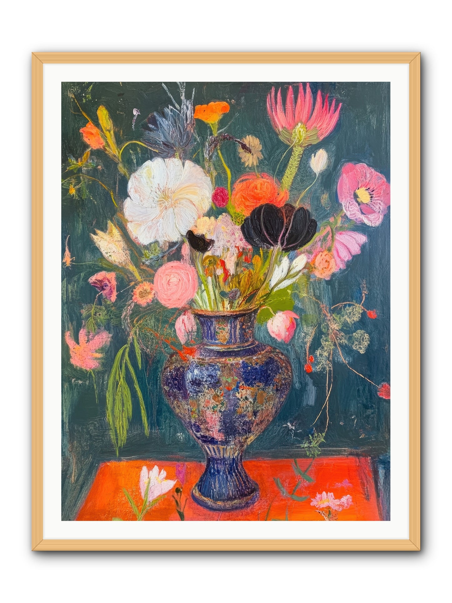 Loire Valley Blooms -- Framed Print - Natural 36x48