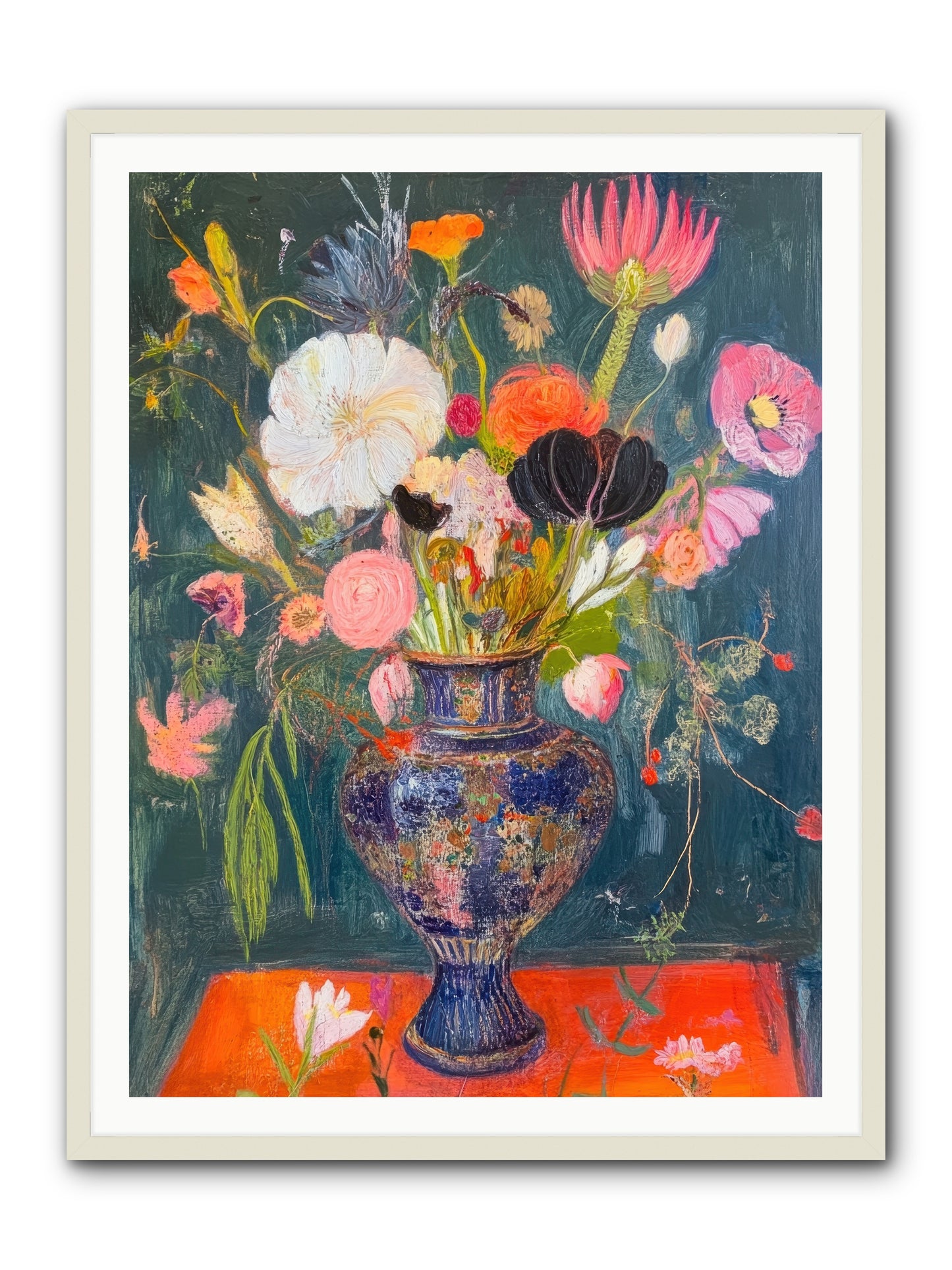 Loire Valley Blooms -- Framed Print - White 36x48