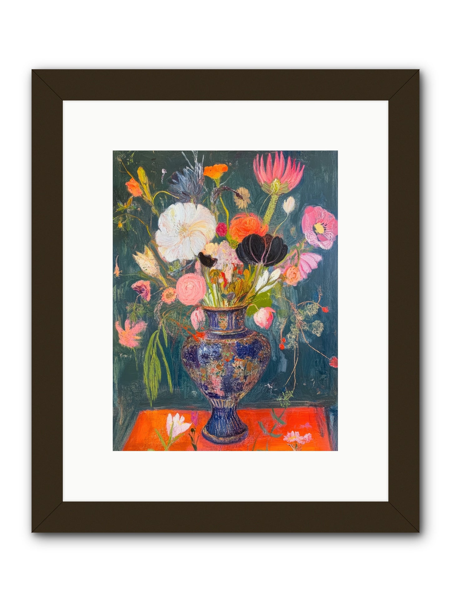 Loire Valley Blooms -- Framed Print - Black 9x12