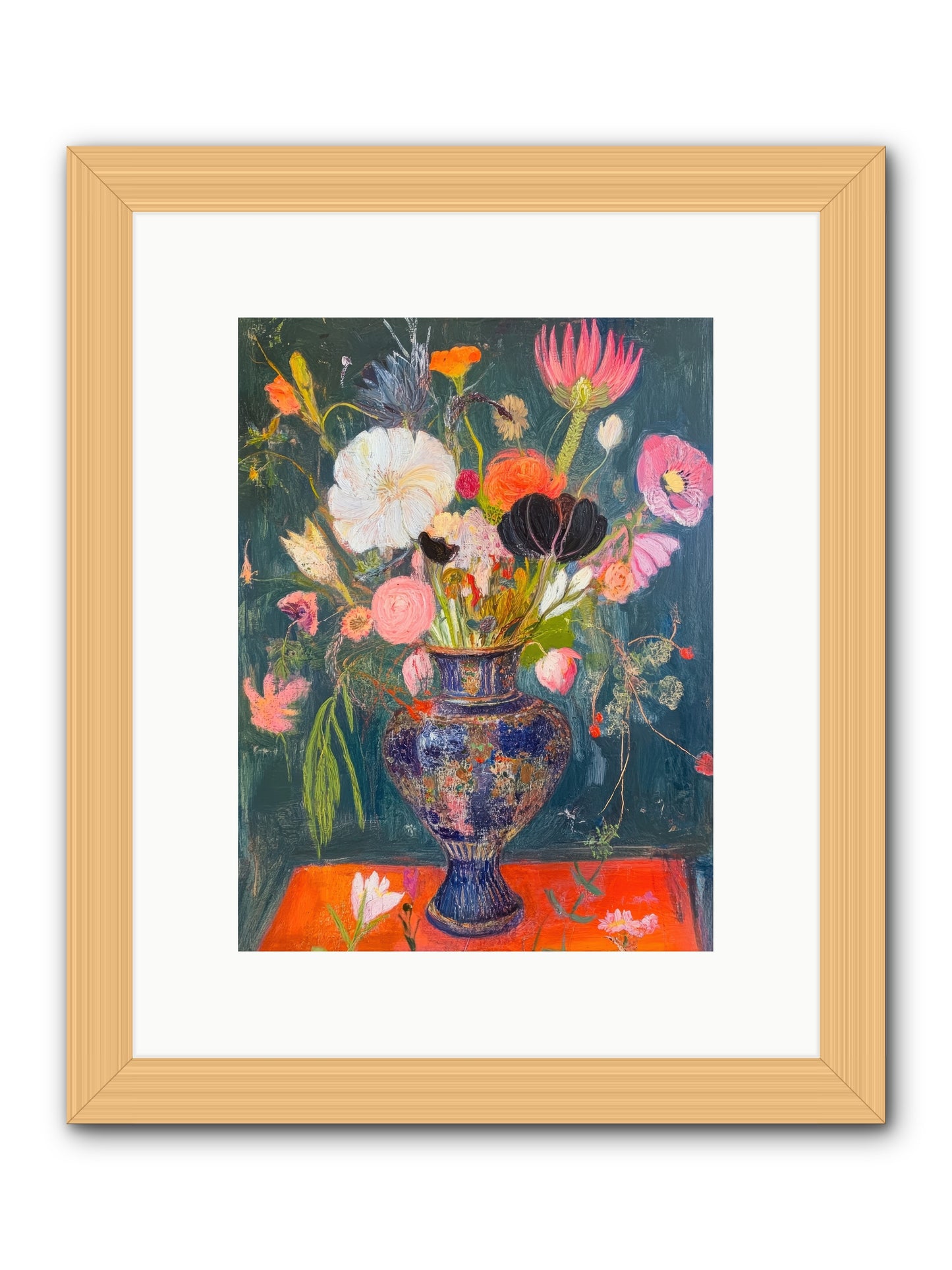 Loire Valley Blooms -- Framed Print - Natural 9x12