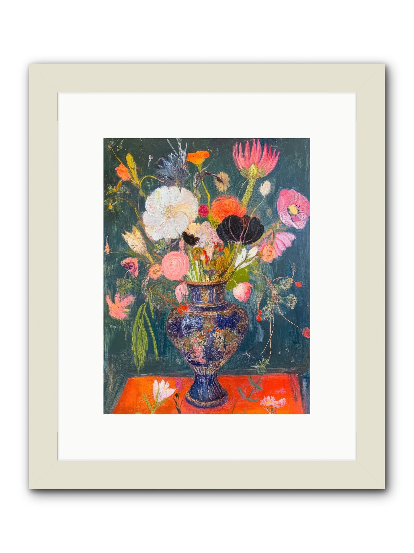 Loire Valley Blooms -- Framed Print - White 9x12