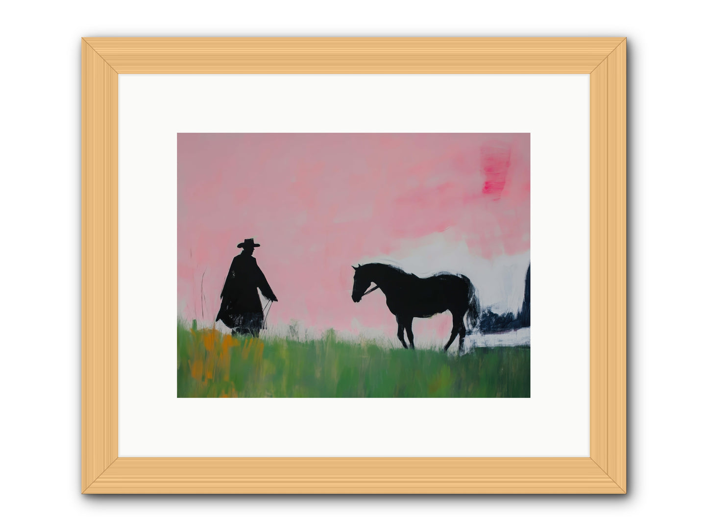 Lonesome Dove Crossing No.2  -- Framed Print - Natural 12x9