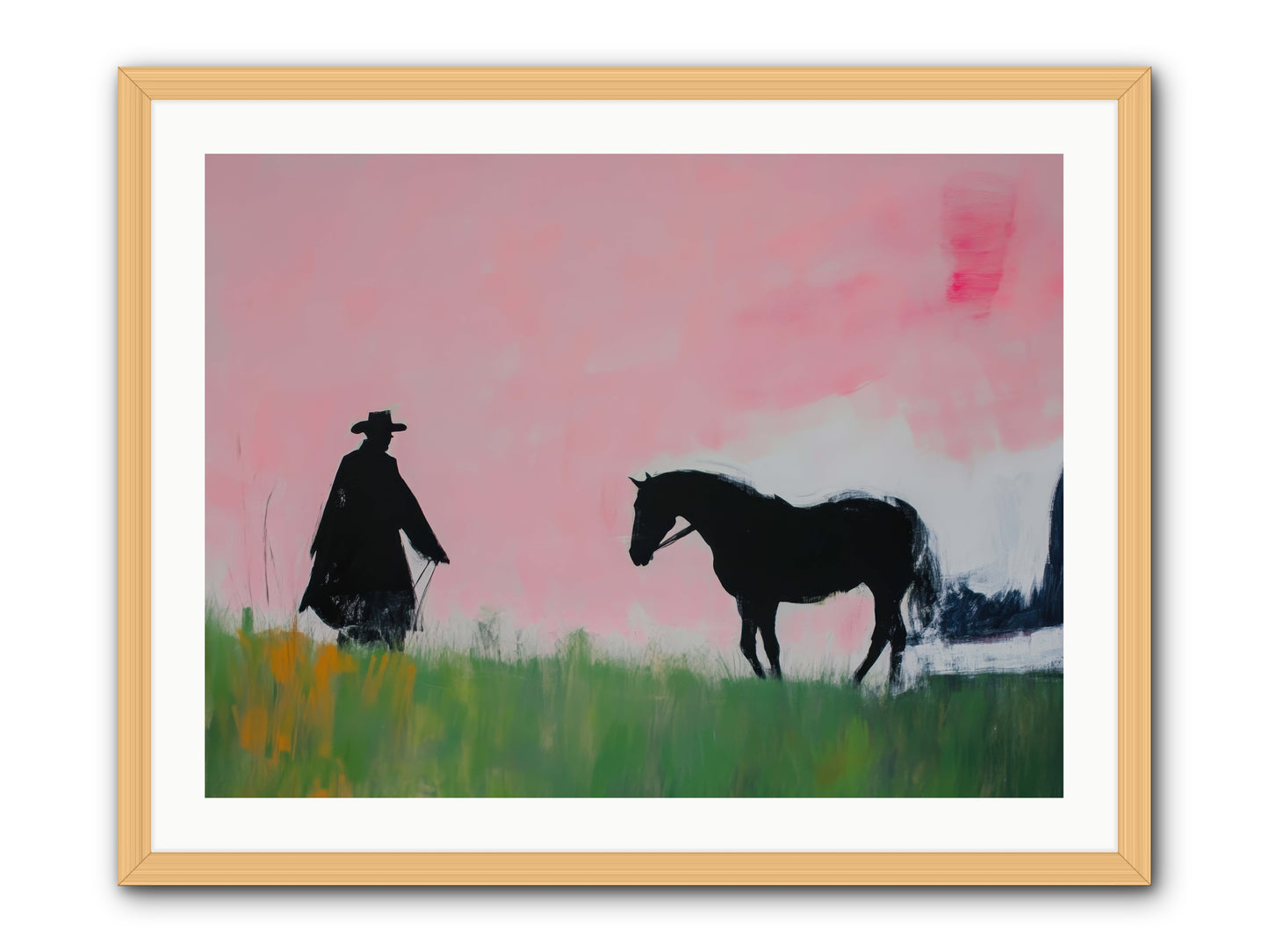 Lonesome Dove Crossing No.2  -- Framed Print - Natural 32x24