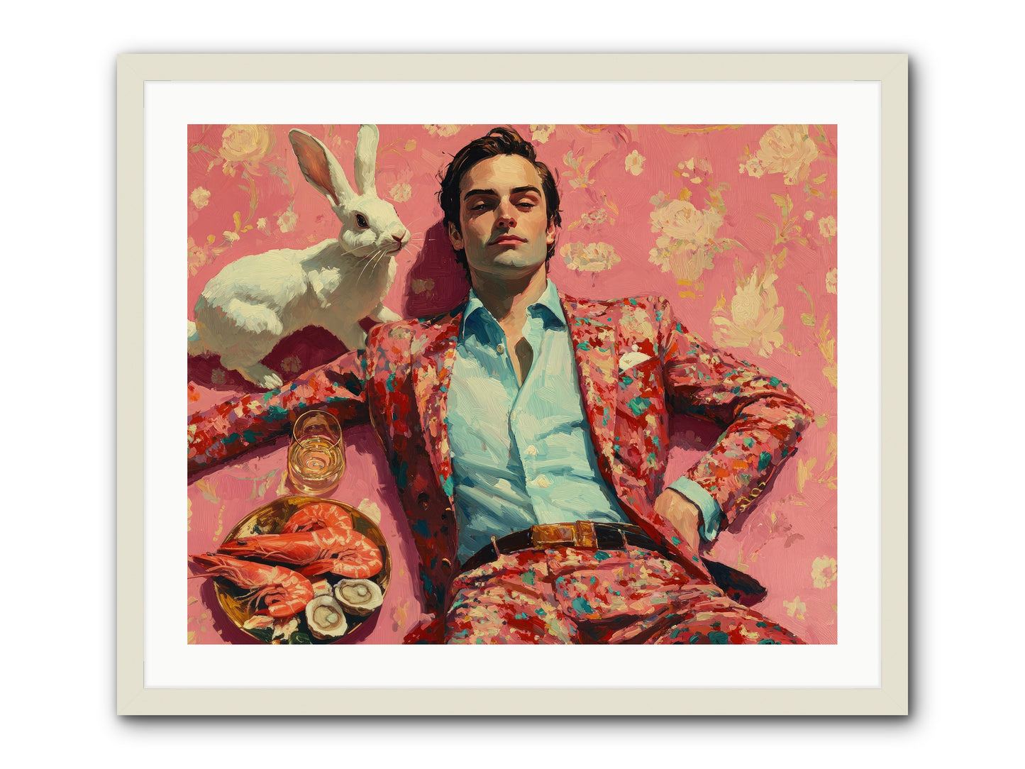 Lord Of Lazy Pleasures -- Framed Print - White 30x24