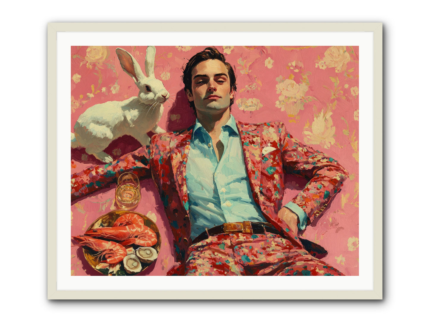 Lord Of Lazy Pleasures -- Framed Print - White 40x32