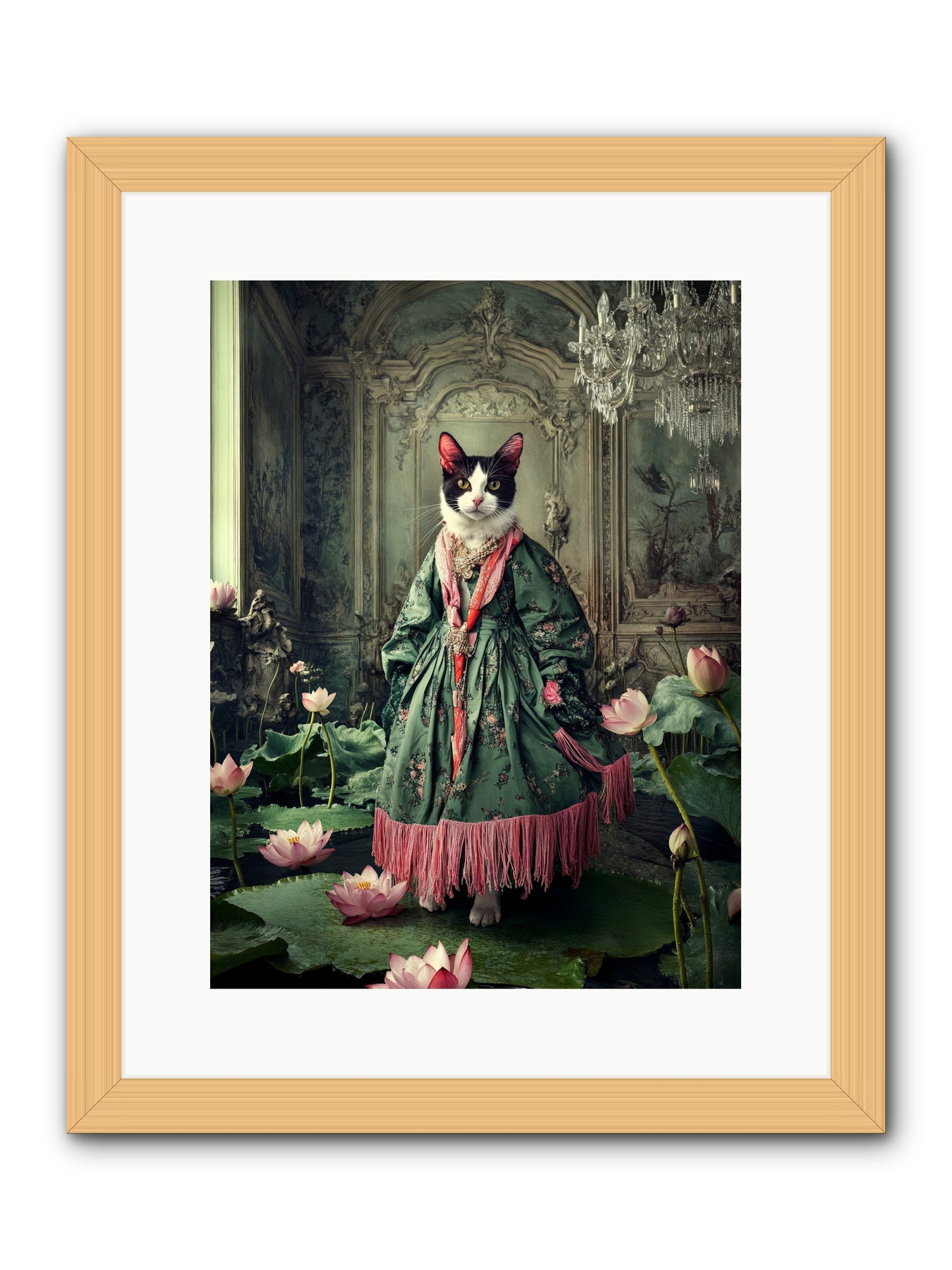 Lotus Light DancingRez -- Framed Print - Natural 12x16