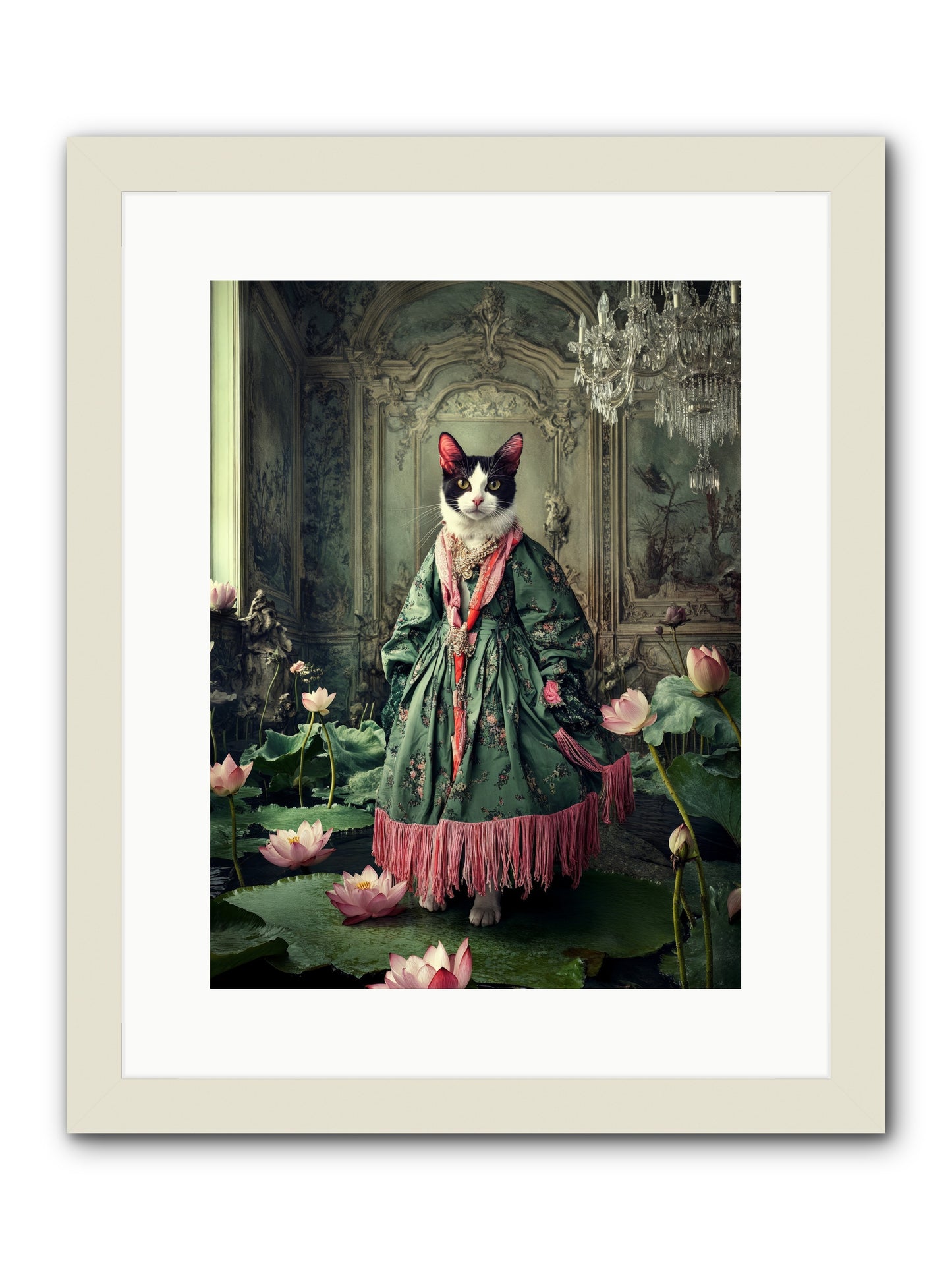 Lotus Light DancingRez -- Framed Print - White 12x16