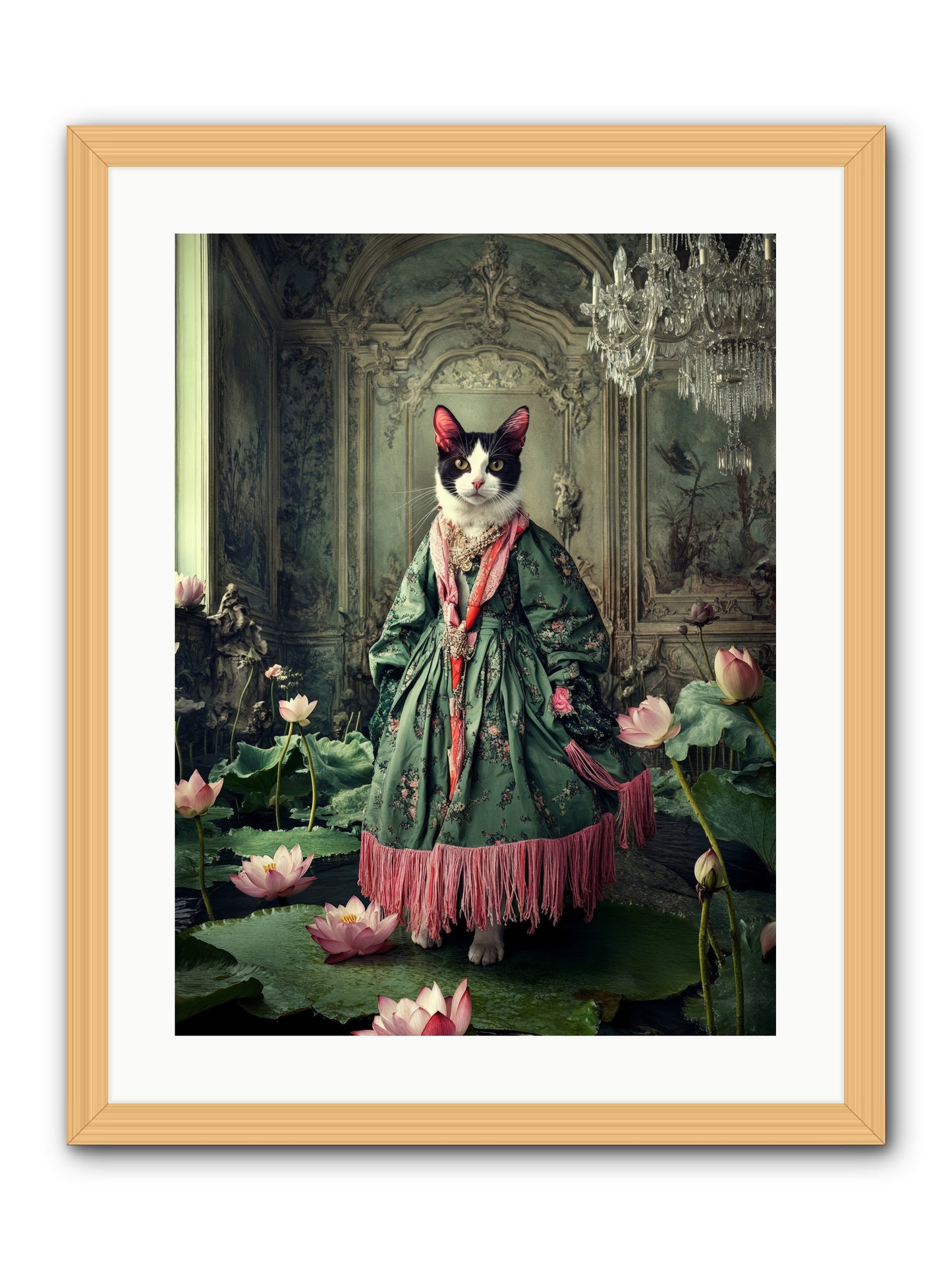 Lotus Light DancingRez -- Framed Print - Natural 18x24