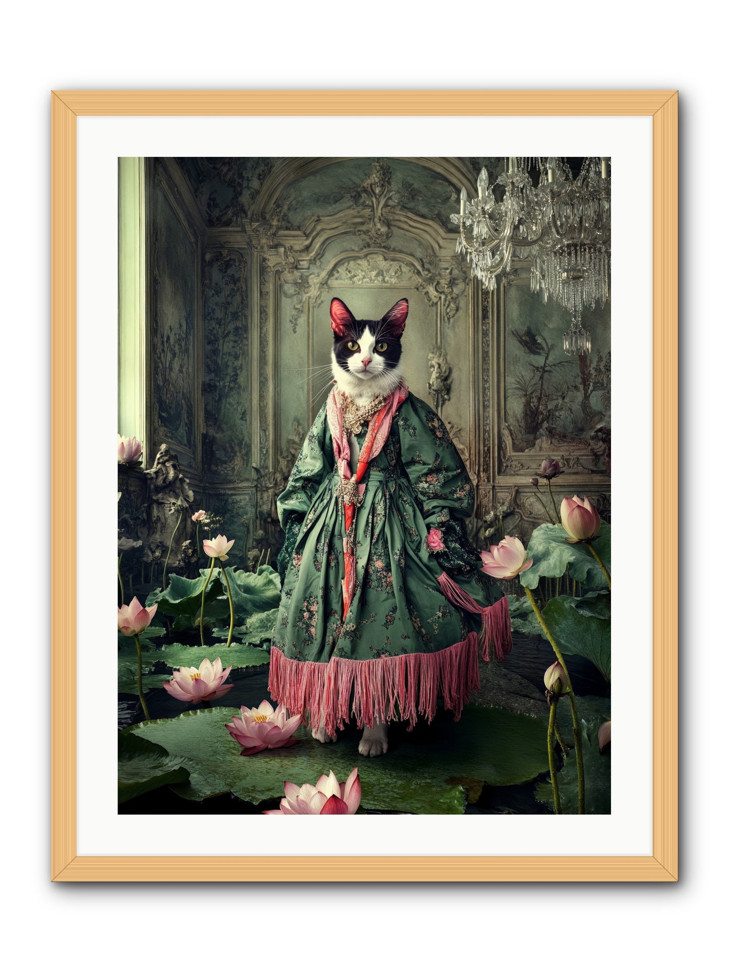 Lotus Light DancingRez -- Framed Print - Natural 24x32
