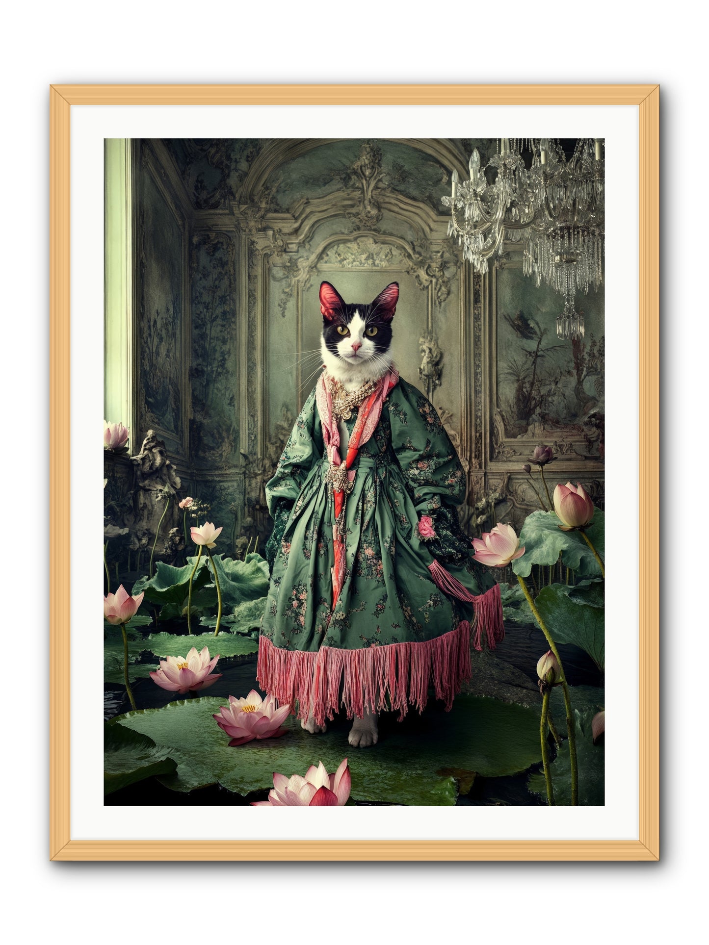 Lotus Light DancingRez -- Framed Print - Natural 30x40