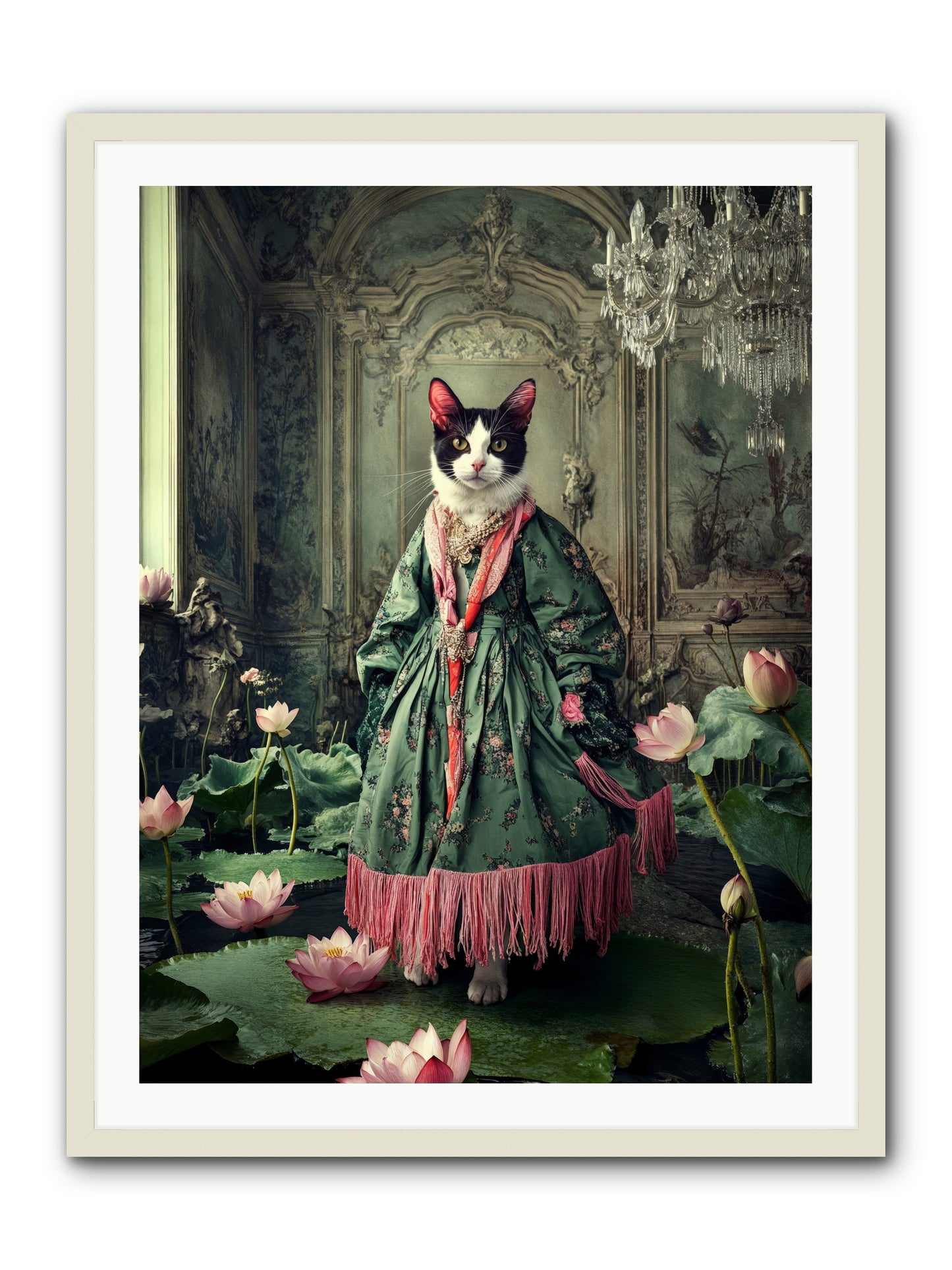 Lotus Light DancingRez -- Framed Print - White 30x40