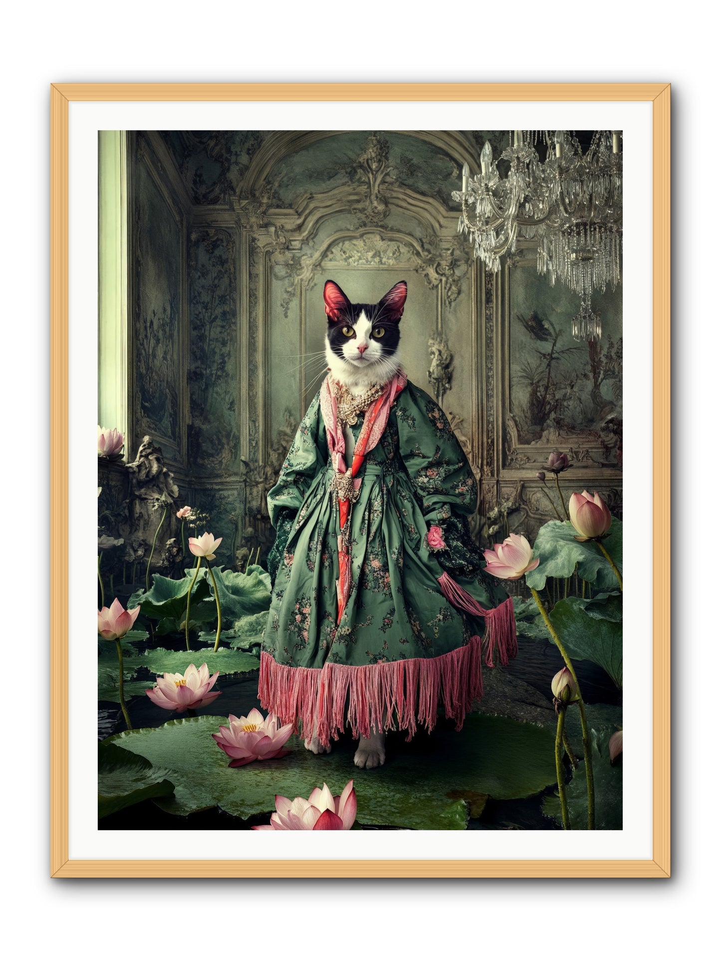 Lotus Light DancingRez -- Framed Print - Natural 36x48