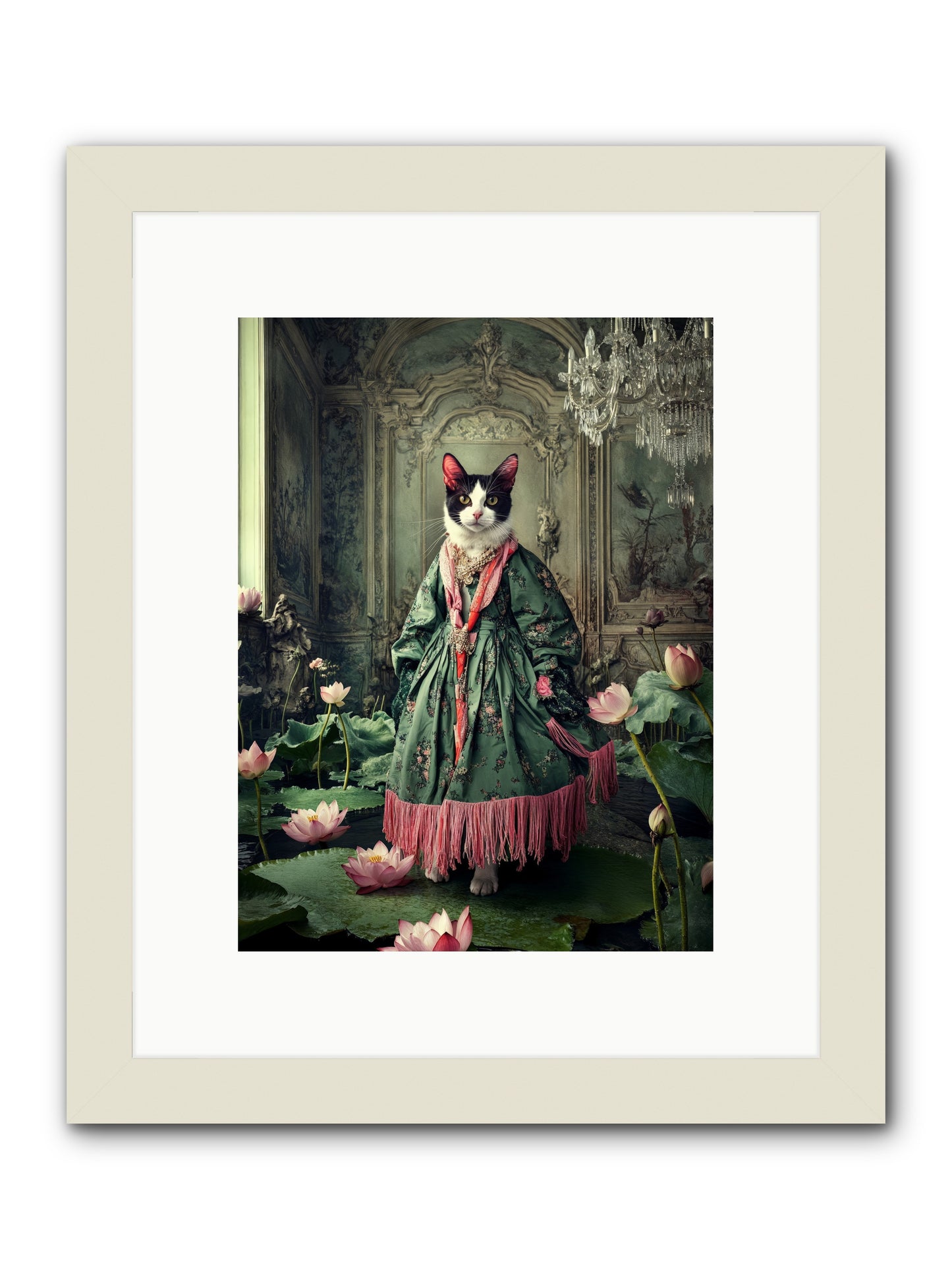 Lotus Light DancingRez -- Framed Print - White 9x12