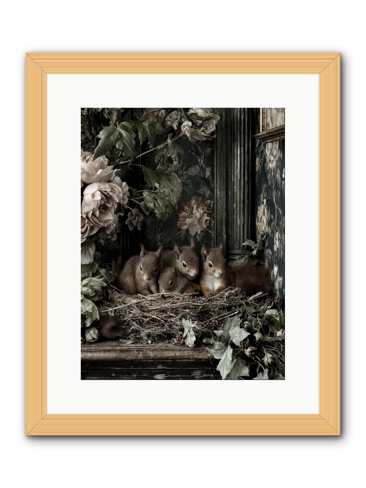 Love's chosen moment -- Framed Print - Natural 12x16