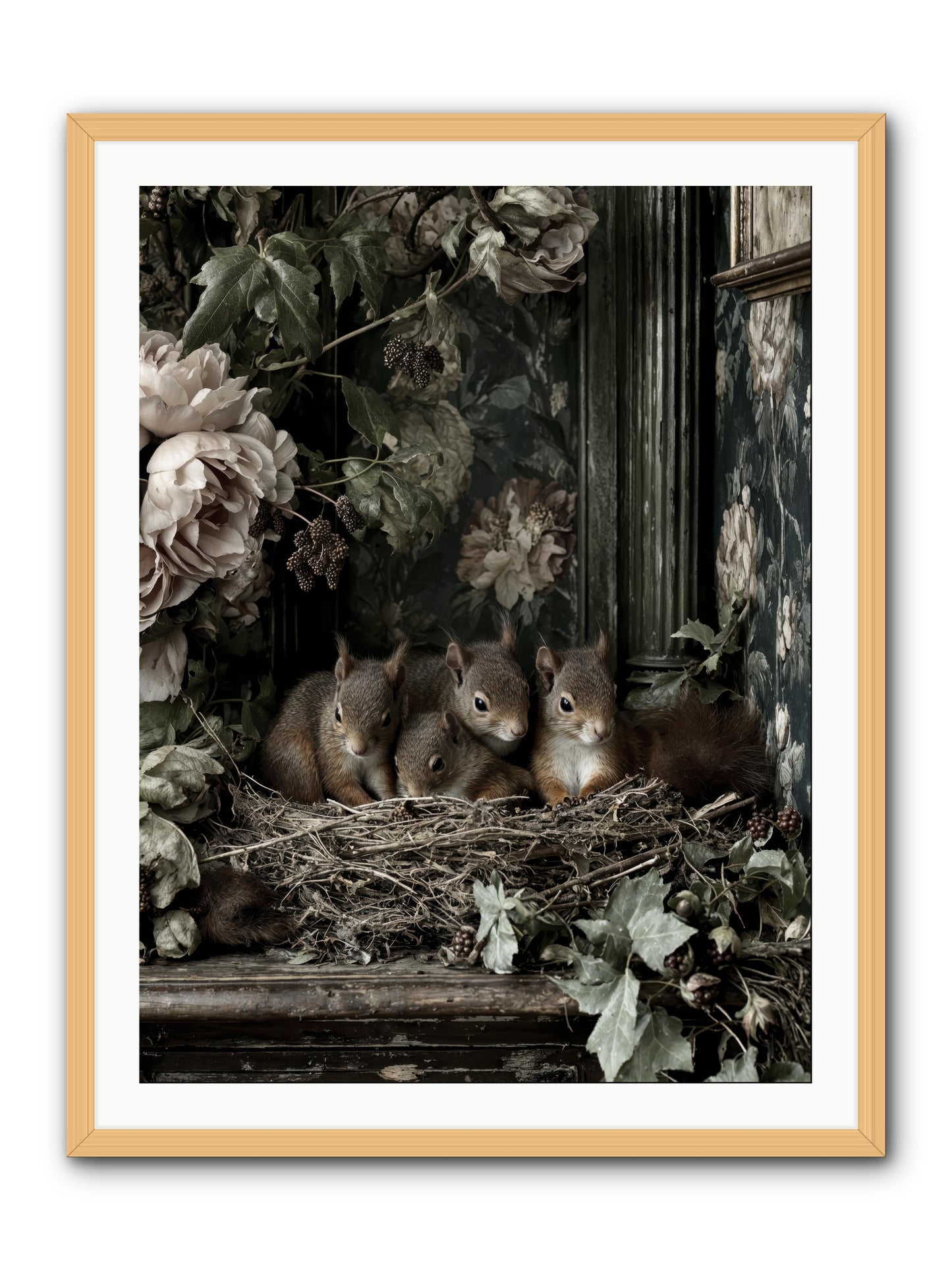 Love's chosen moment -- Framed Print - Natural 30x40