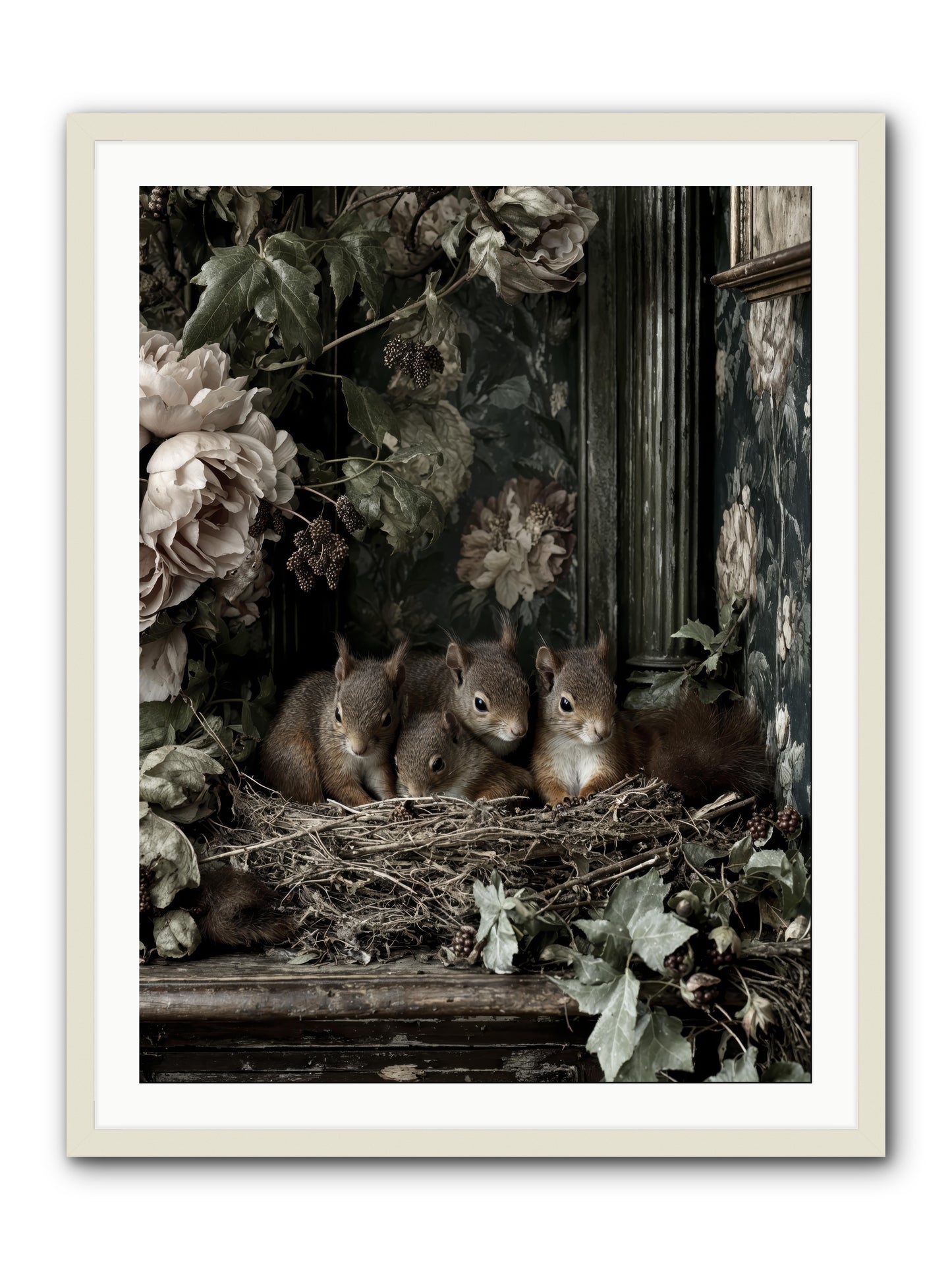 Love's chosen moment -- Framed Print - White 30x40