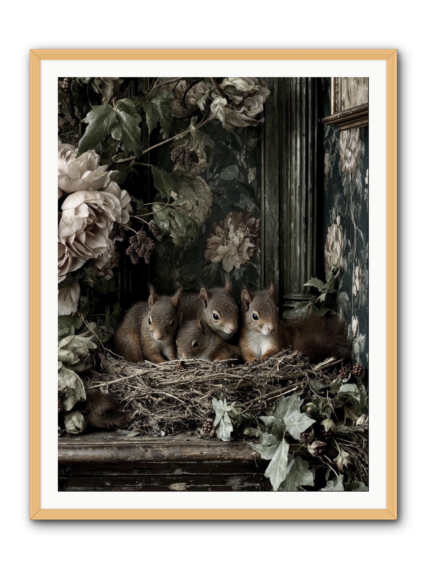 Love's chosen moment -- Framed Print - Natural 36x48