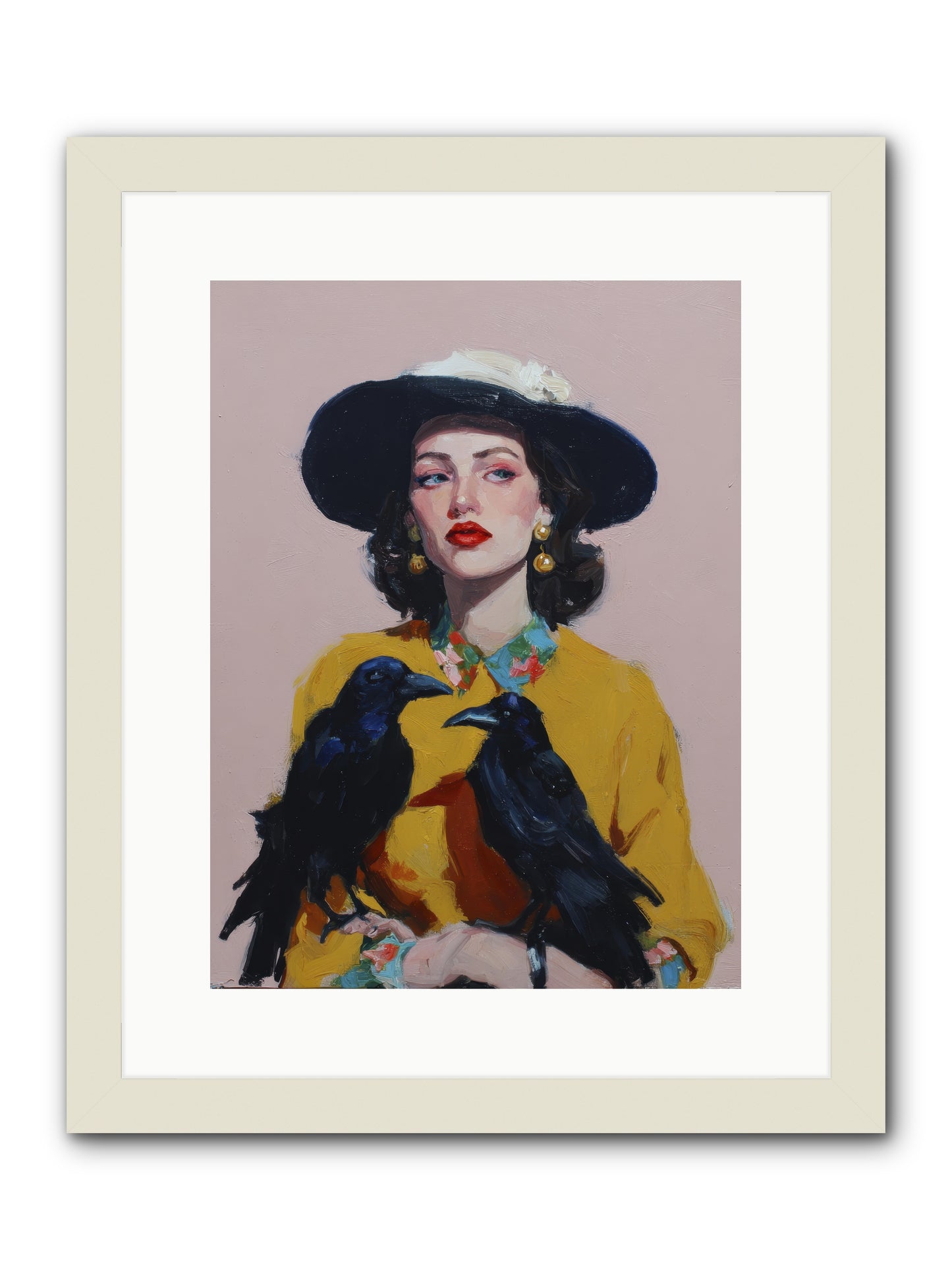 Loyalty Came in Black Feathers -- Framed Print - White 12x16