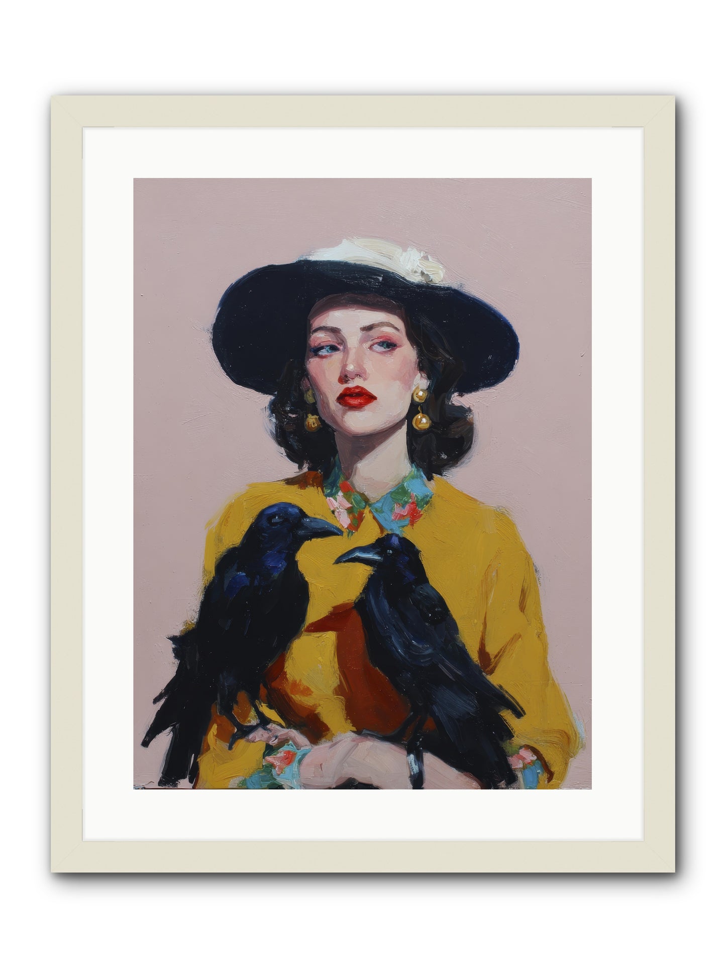 Loyalty Came in Black Feathers -- Framed Print - White 18x24