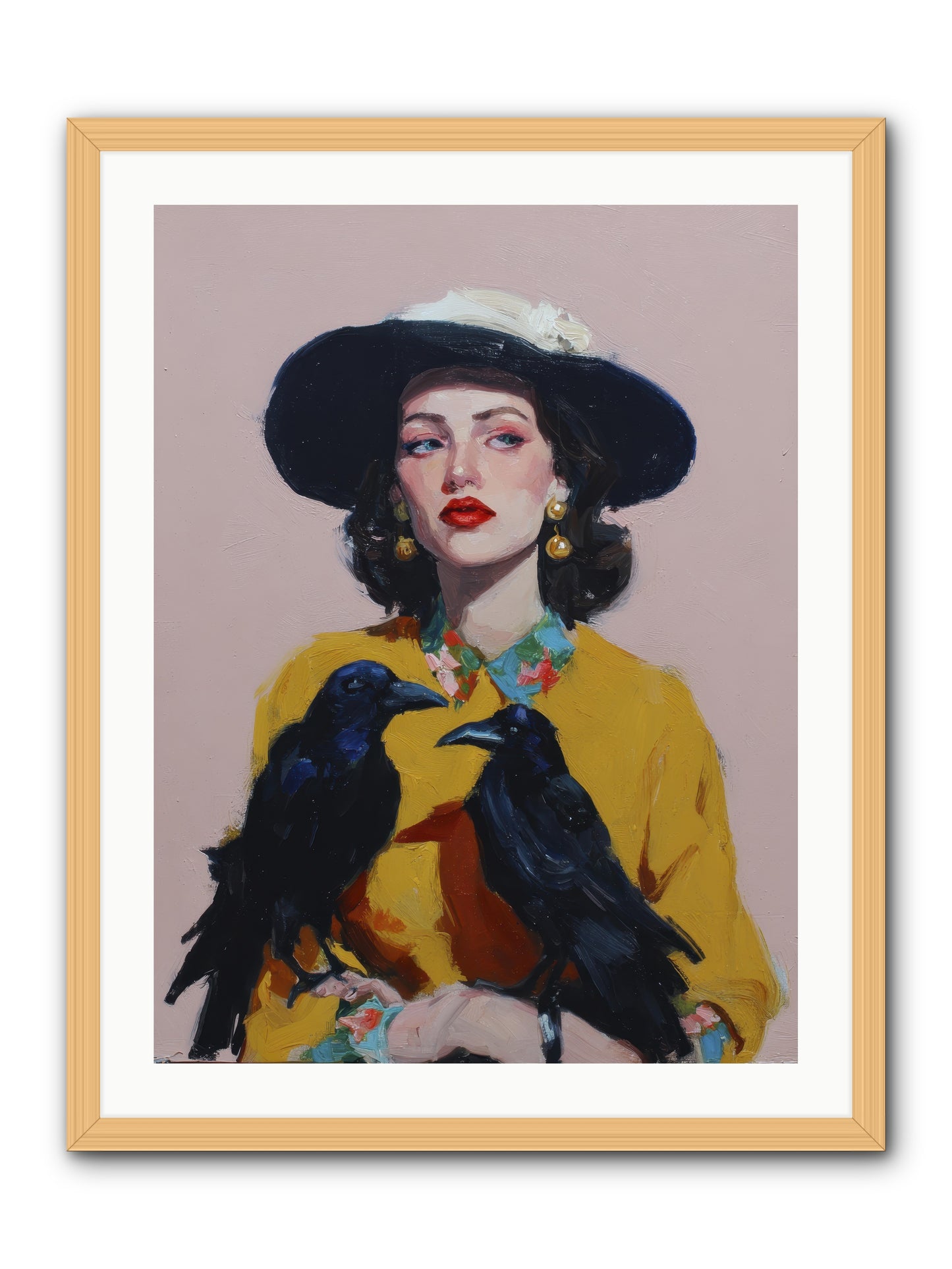 Loyalty Came in Black Feathers -- Framed Print - Natural 24x32