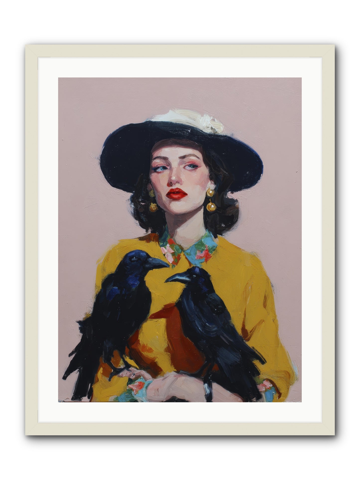 Loyalty Came in Black Feathers -- Framed Print - White 24x32
