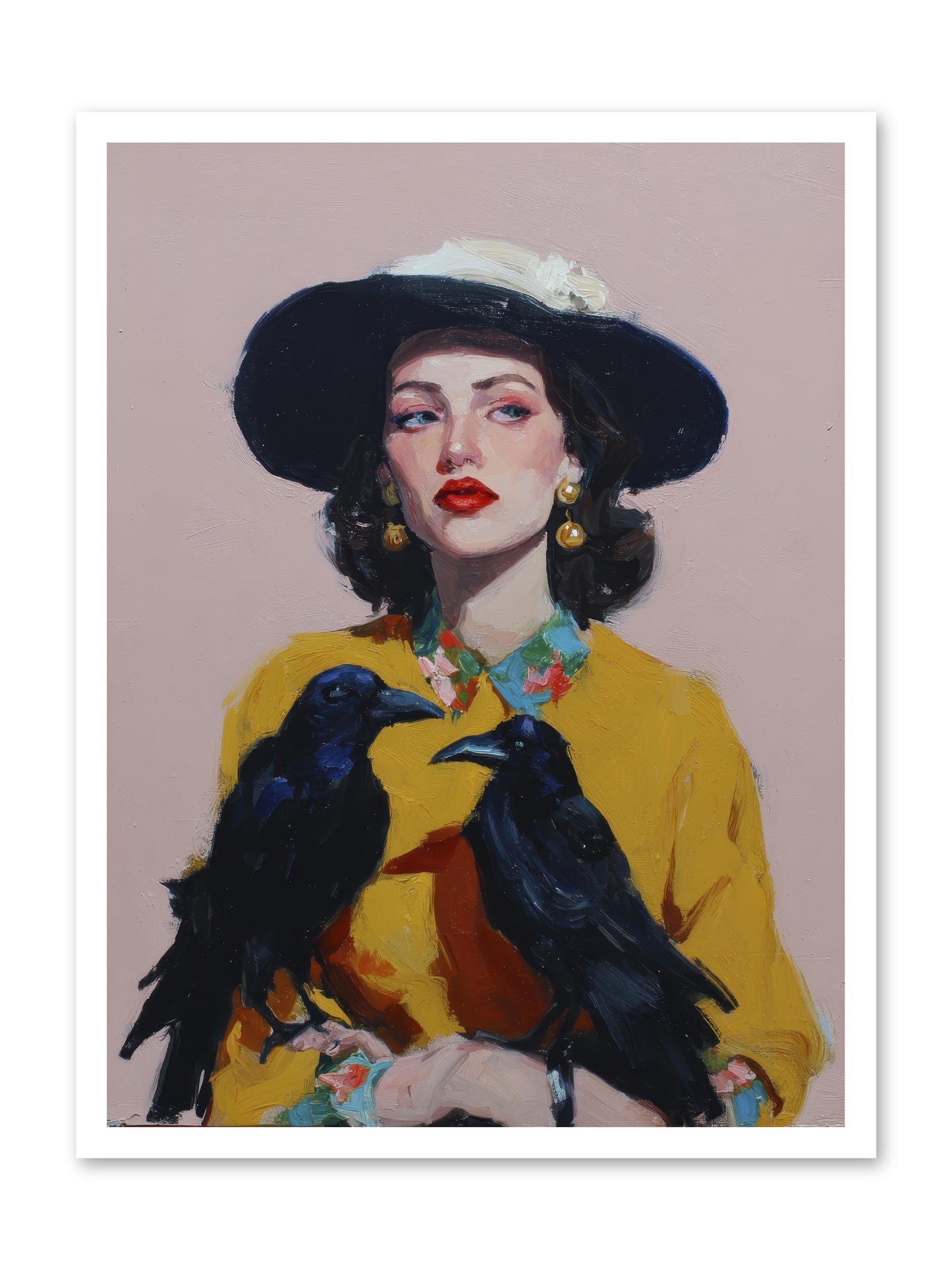 Loyalty Came in Black Feathers -- Loose Canvas Print 24x32