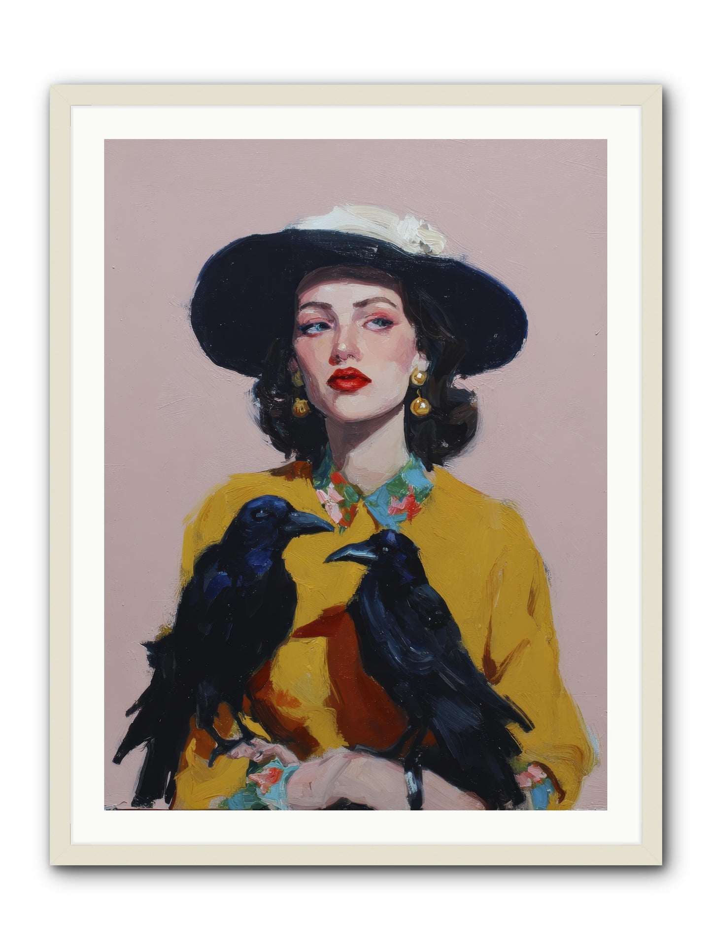 Loyalty Came in Black Feathers -- Framed Print - White 30x40