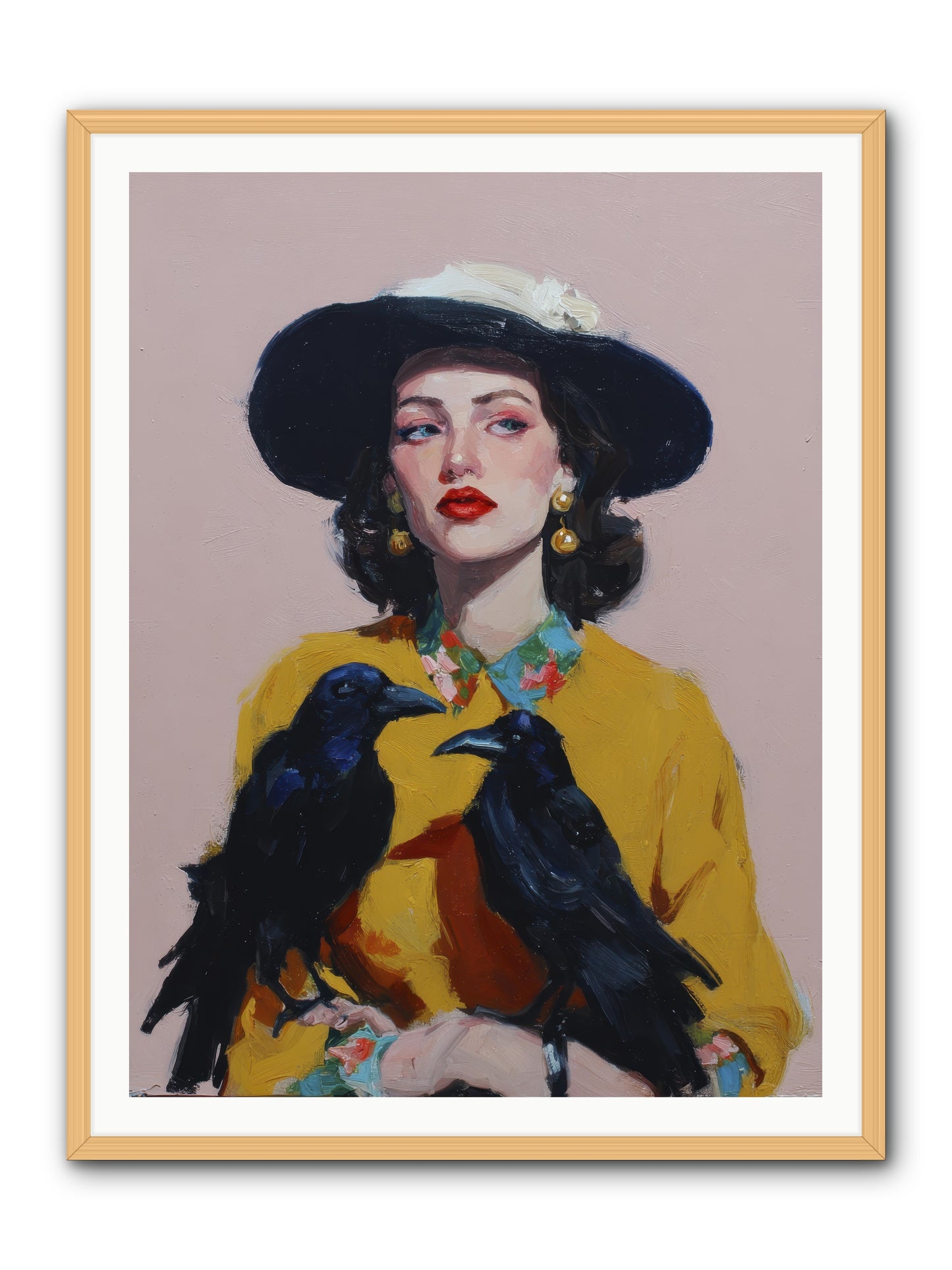 Loyalty Came in Black Feathers -- Framed Print - Natural 36x48