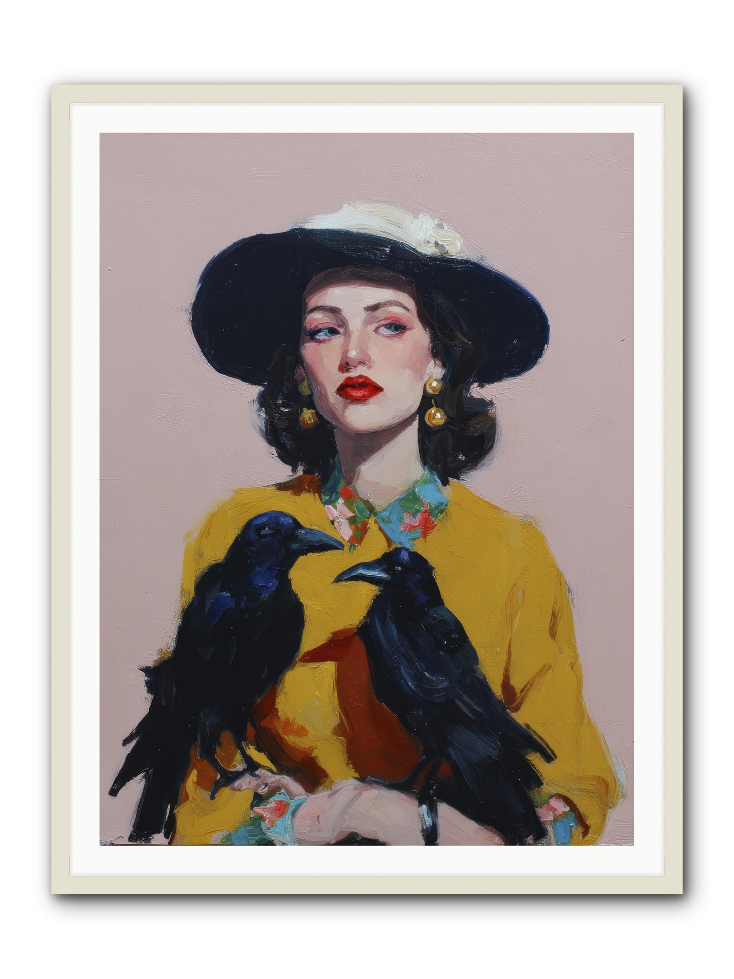 Loyalty Came in Black Feathers -- Framed Print - White 36x48