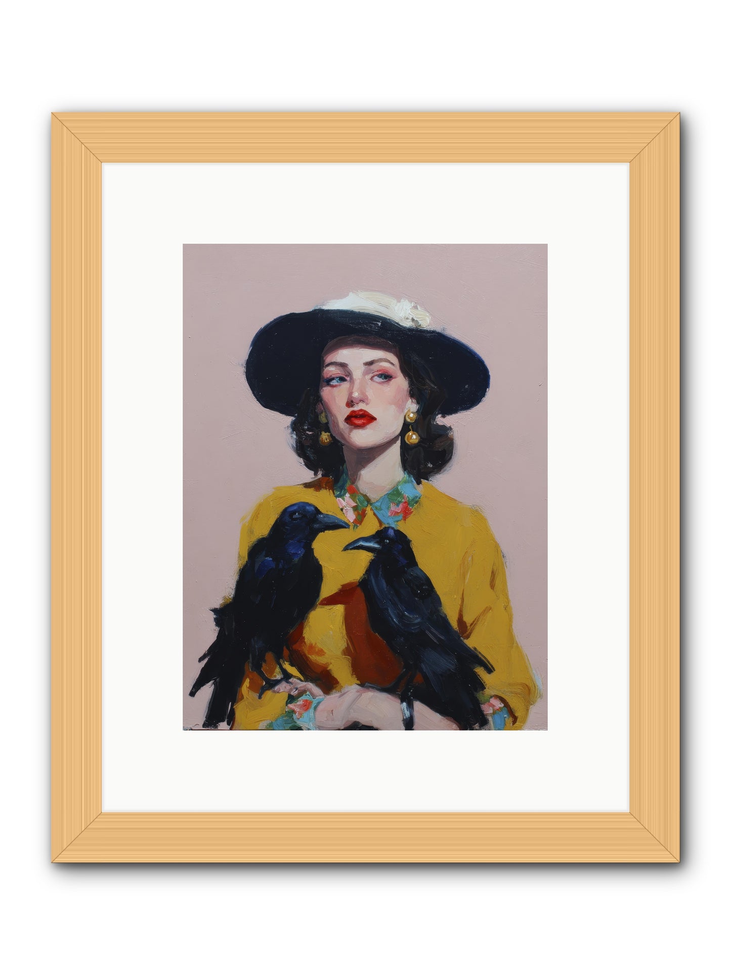 Loyalty Came in Black Feathers -- Framed Print - Natural 9x12