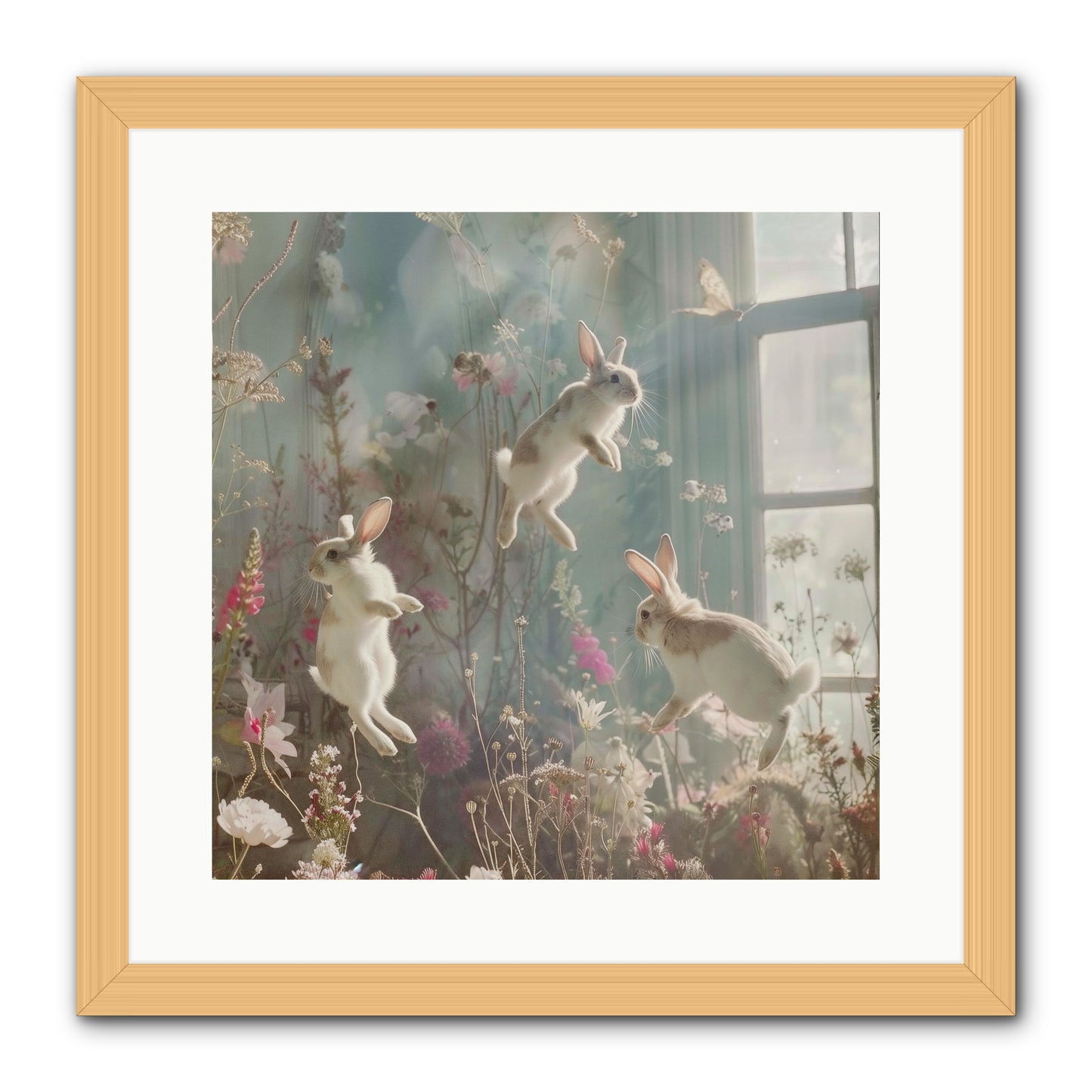 Luminous Glee -- Framed Print - Natural 16x16