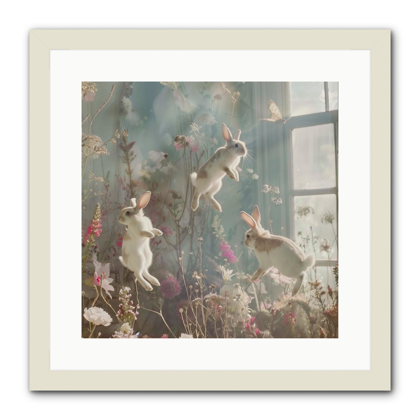 Luminous Glee -- Framed Print - White 16x16