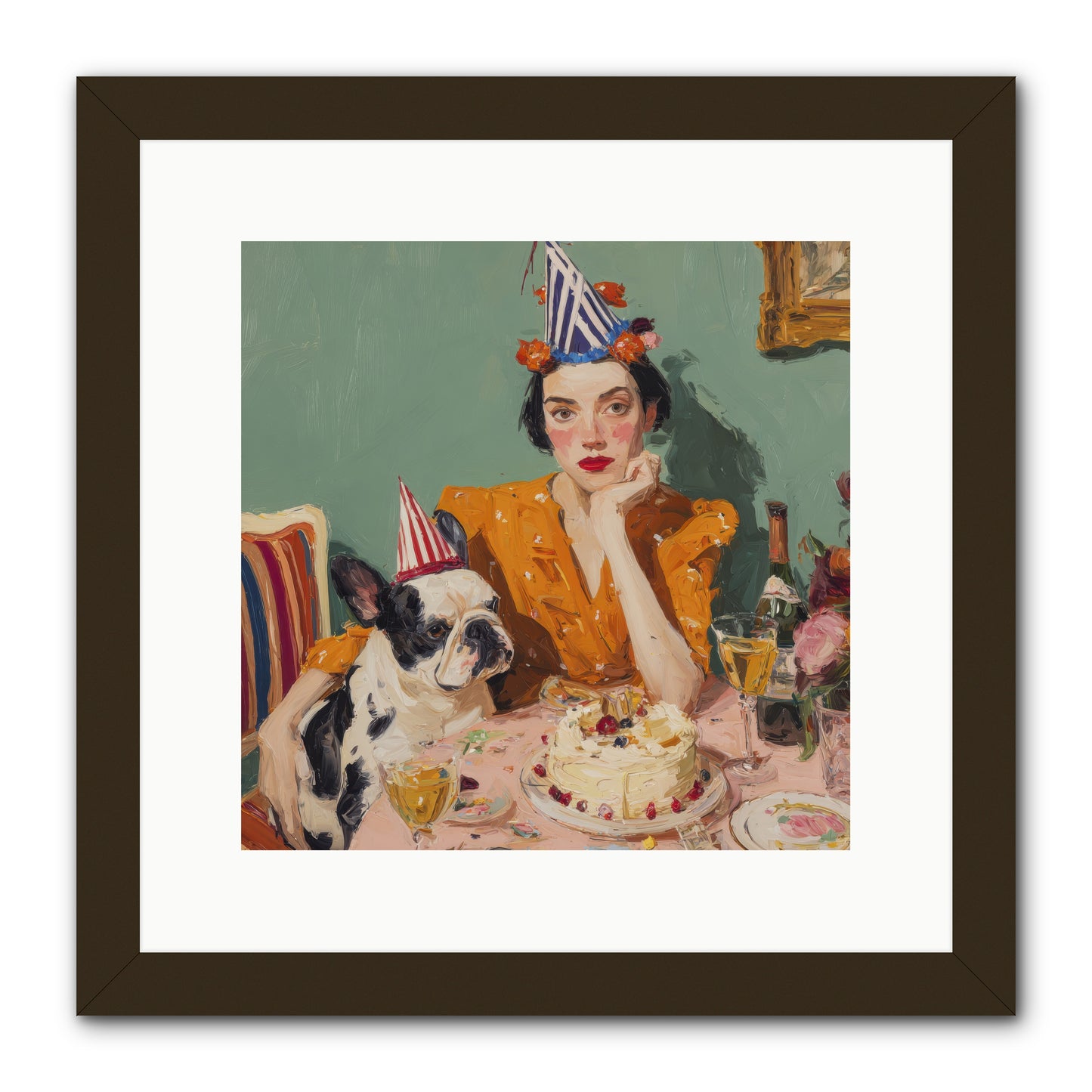 M’Love & Moonbeam-REZ -- Framed Print - Black 12x12