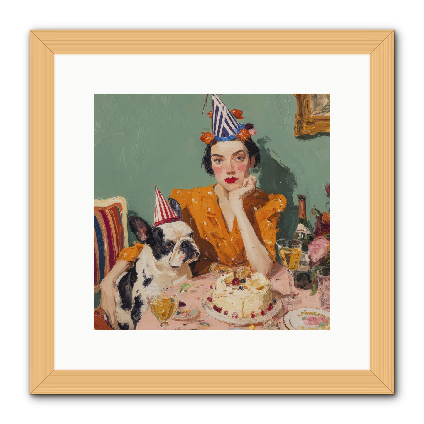 M’Love & Moonbeam-REZ -- Framed Print - Natural 12x12