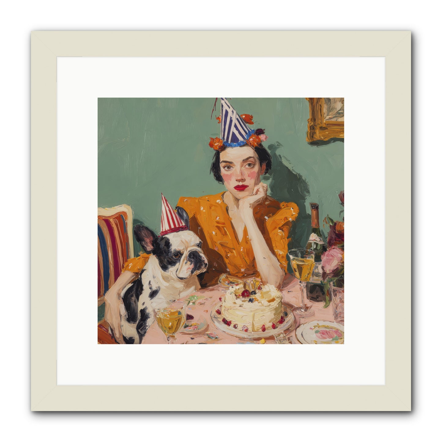 M’Love & Moonbeam-REZ -- Framed Print - White 12x12