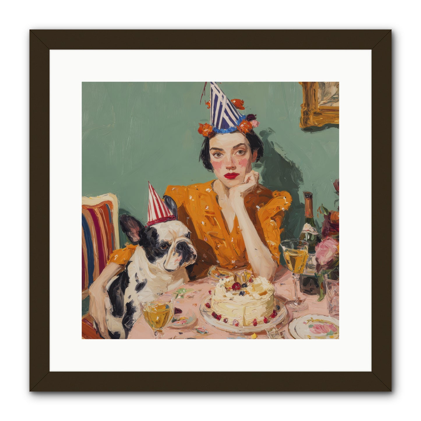 M’Love & Moonbeam-REZ -- Framed Print - Black 16x16