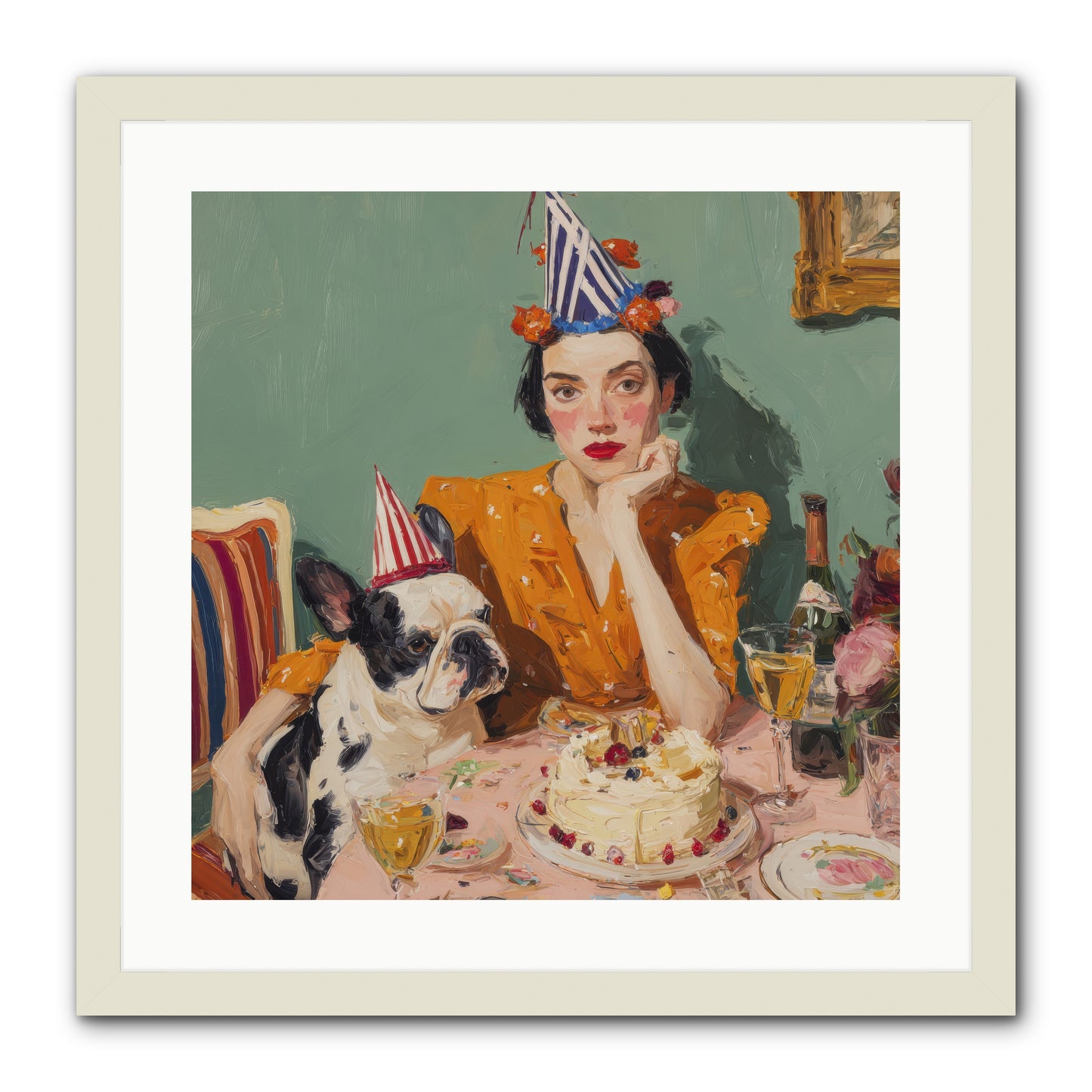 M’Love & Moonbeam-REZ -- Framed Print - White 20x20